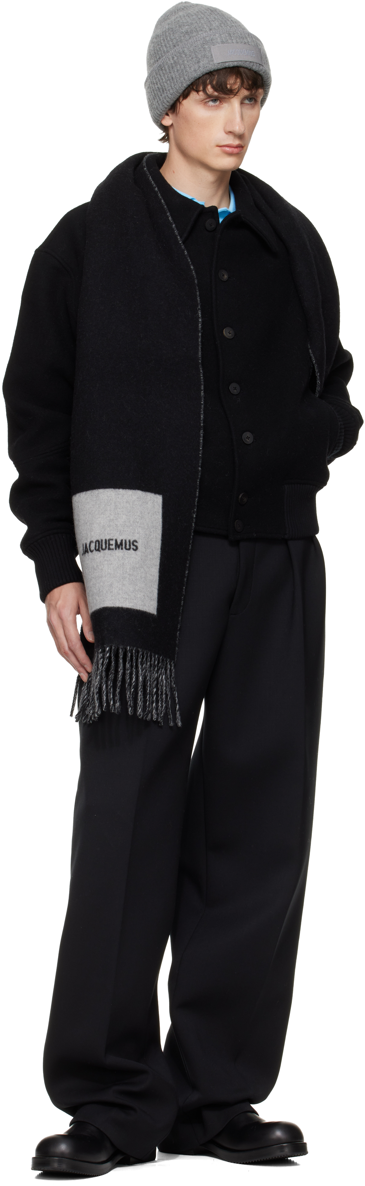 Jacquemus Black La Croisière 'the Feltro' Bomber Jacket In Black