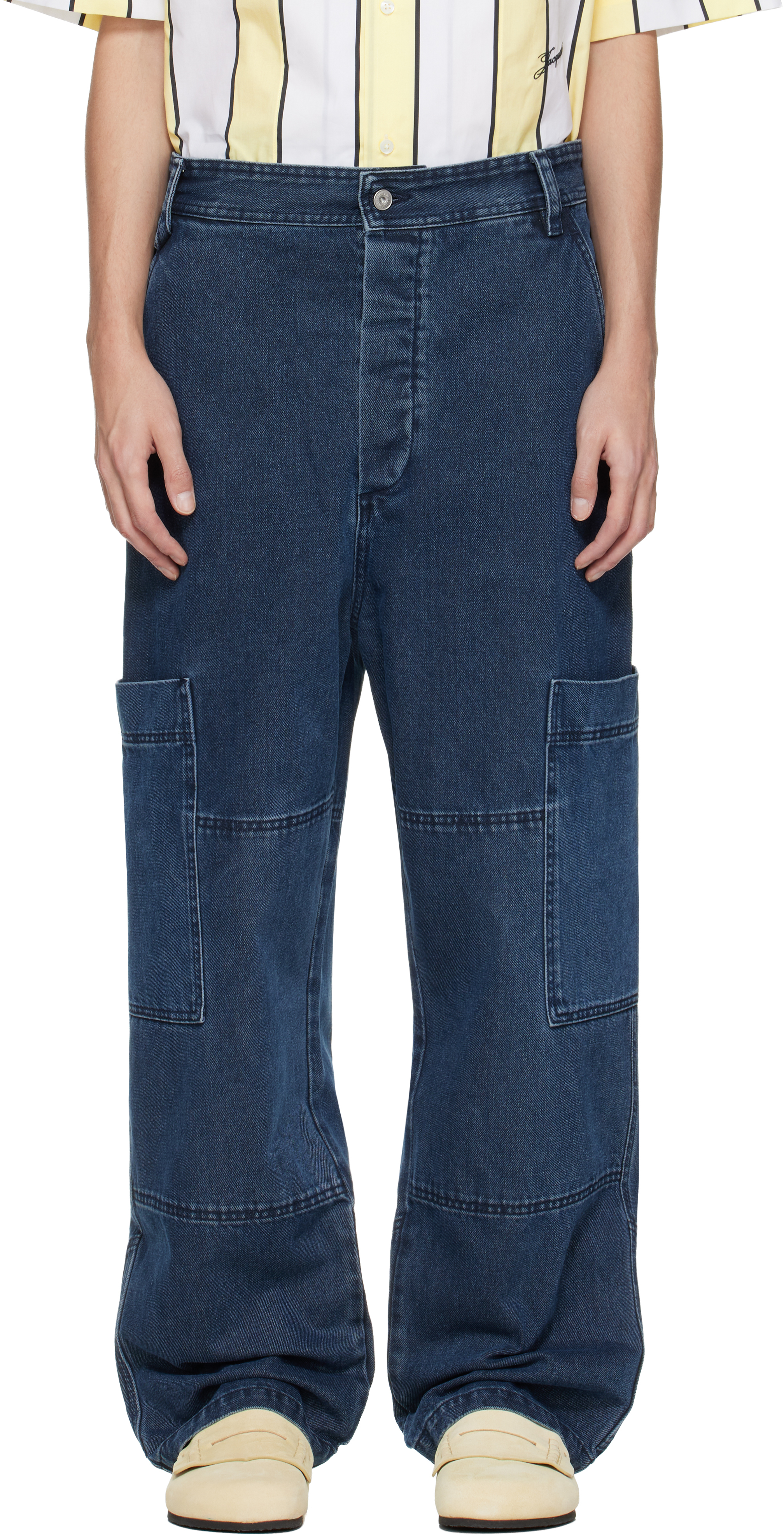 Blue 'The Carré de-Nîmes' Denim Cargo Pants by JACQUEMUS on Sale