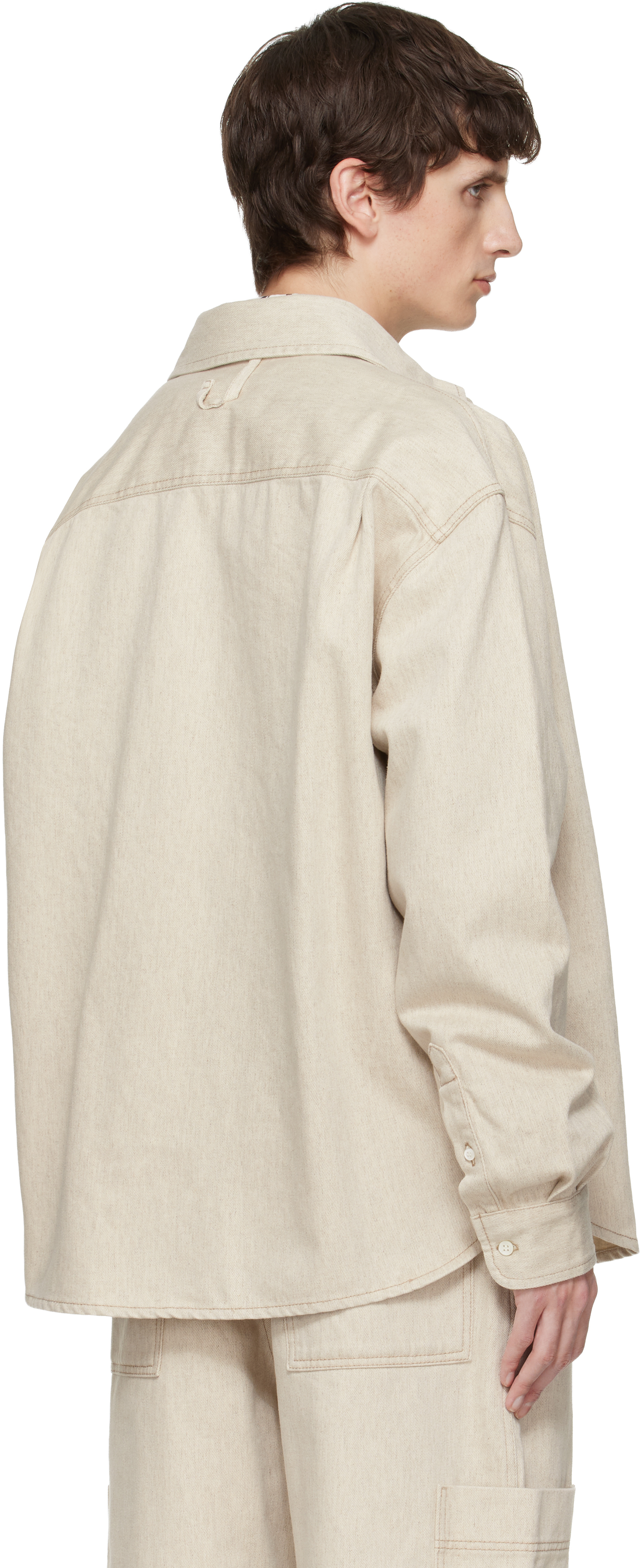 Jacquemus Simon Denim Shirt Long Sleeves In Neutral