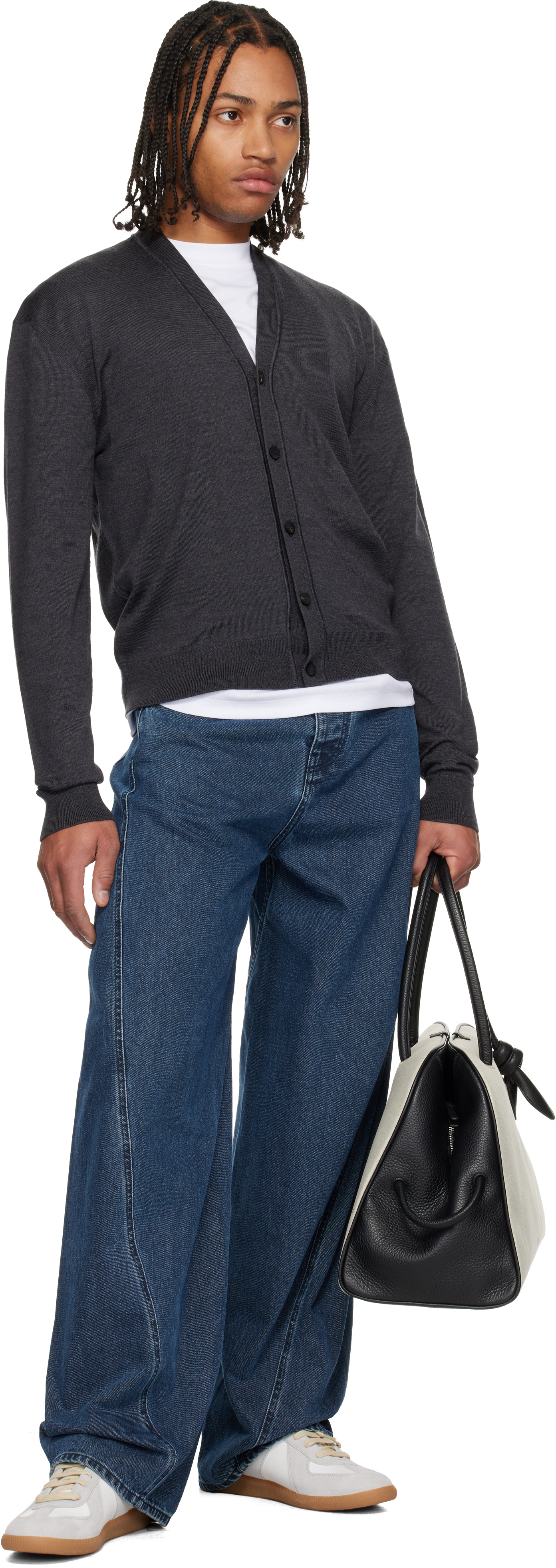 Jacquemus Embroidered Long Sleeve Cardigan In Blue