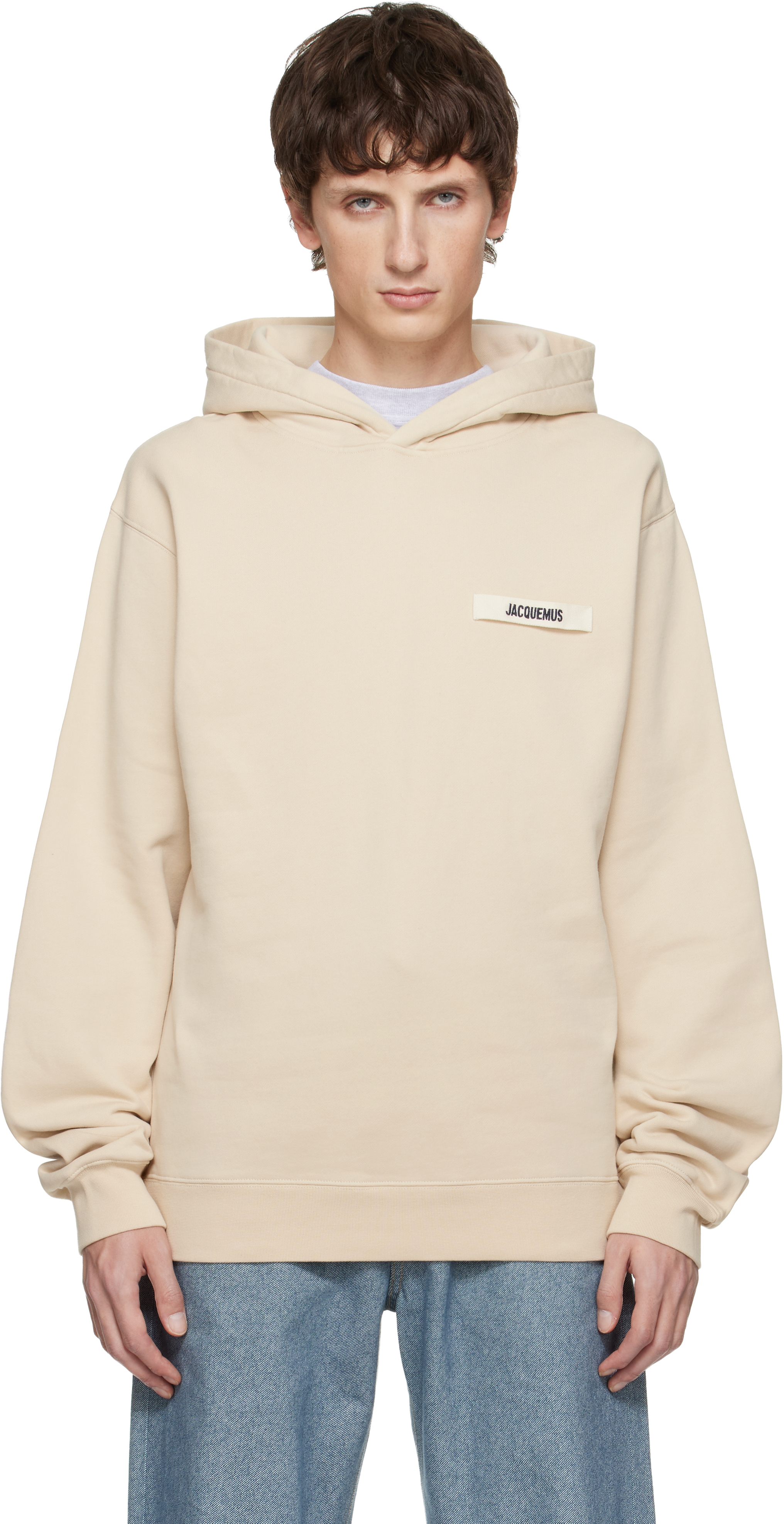 Jacquemus Men Le Hoodie Gros Grain In Neutral