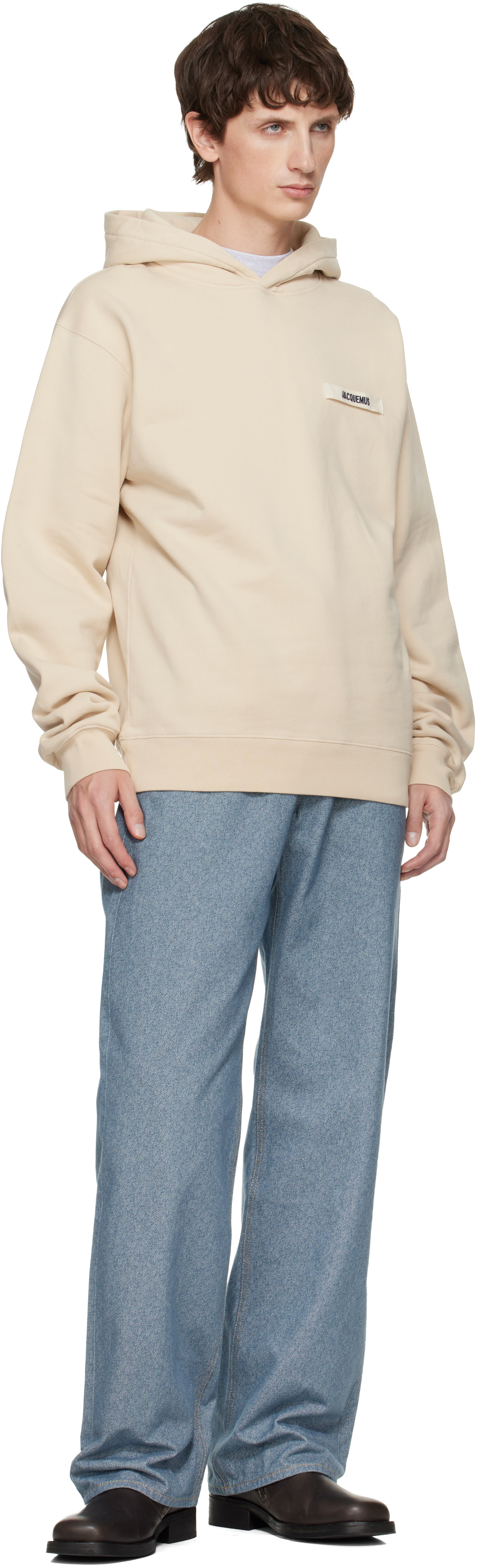 Jacquemus Men Le Hoodie Gros Grain In Neutral