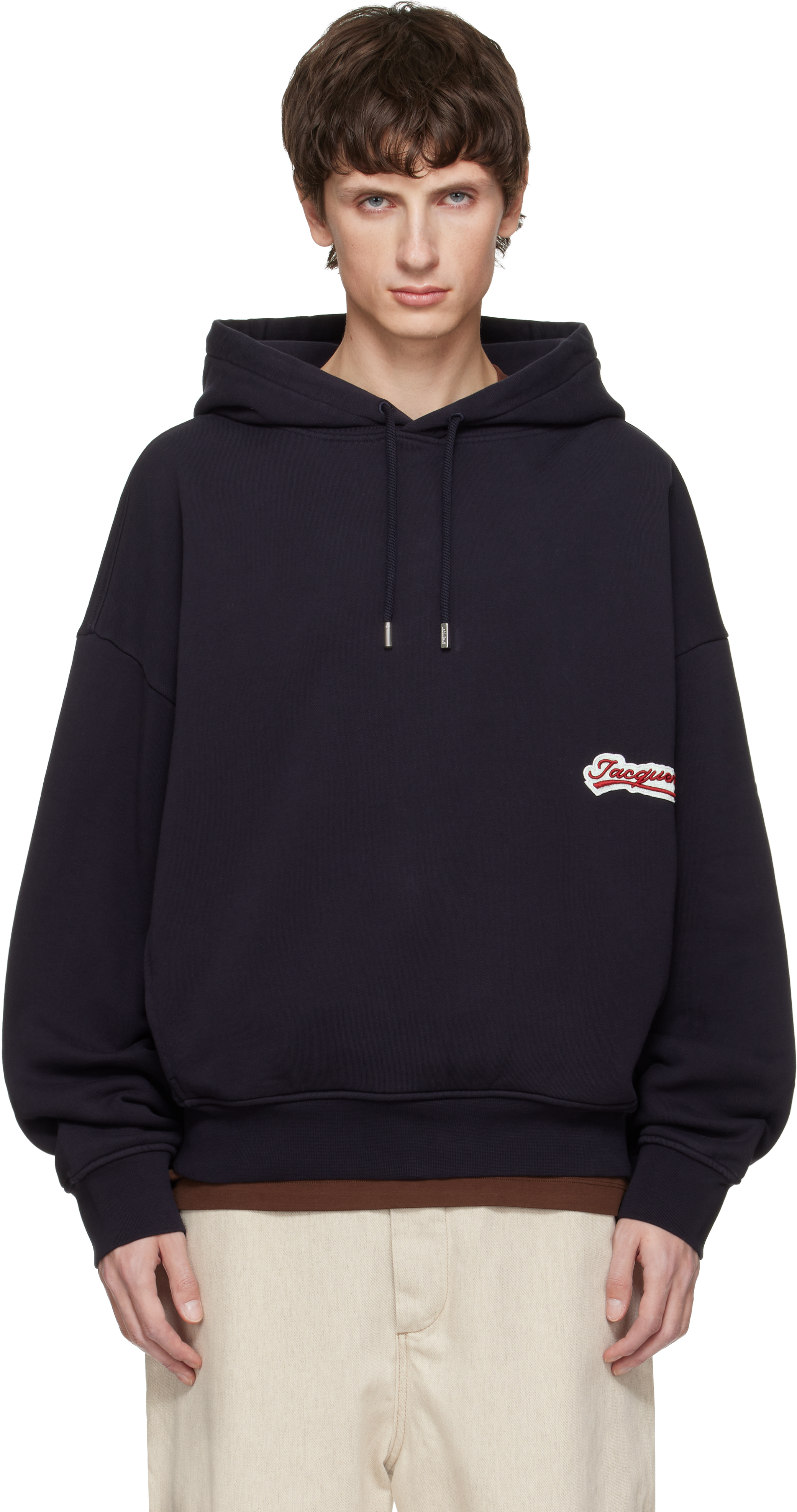 Jacquemus Cotton Sweatshirt With Logo In Black
