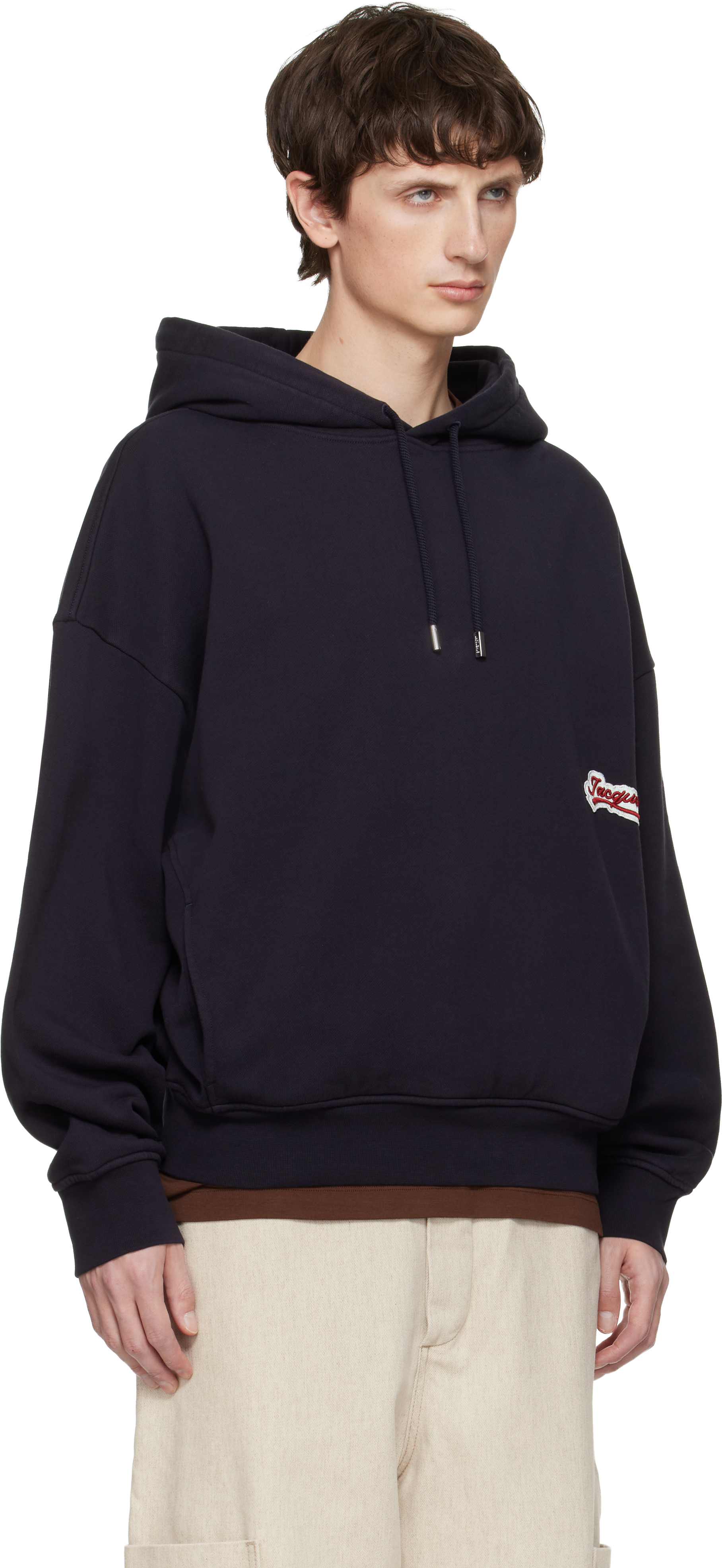 Jacquemus Cotton Sweatshirt With Logo In Black