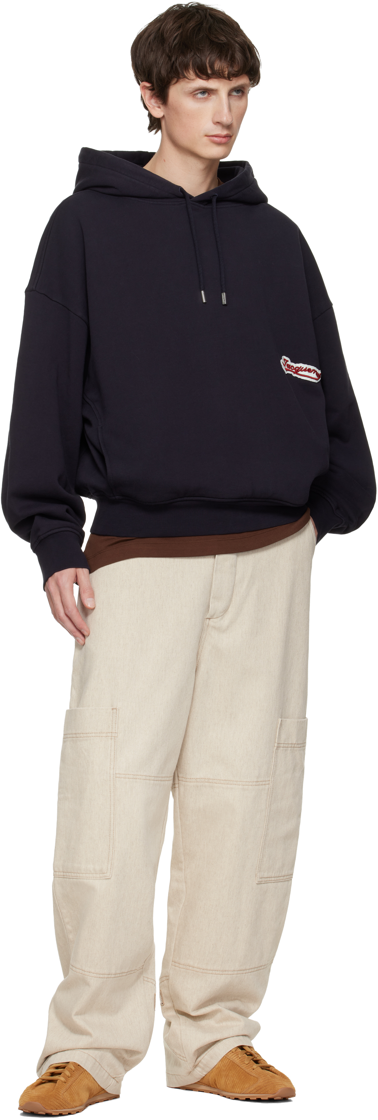 Jacquemus Cotton Sweatshirt With Logo In Black