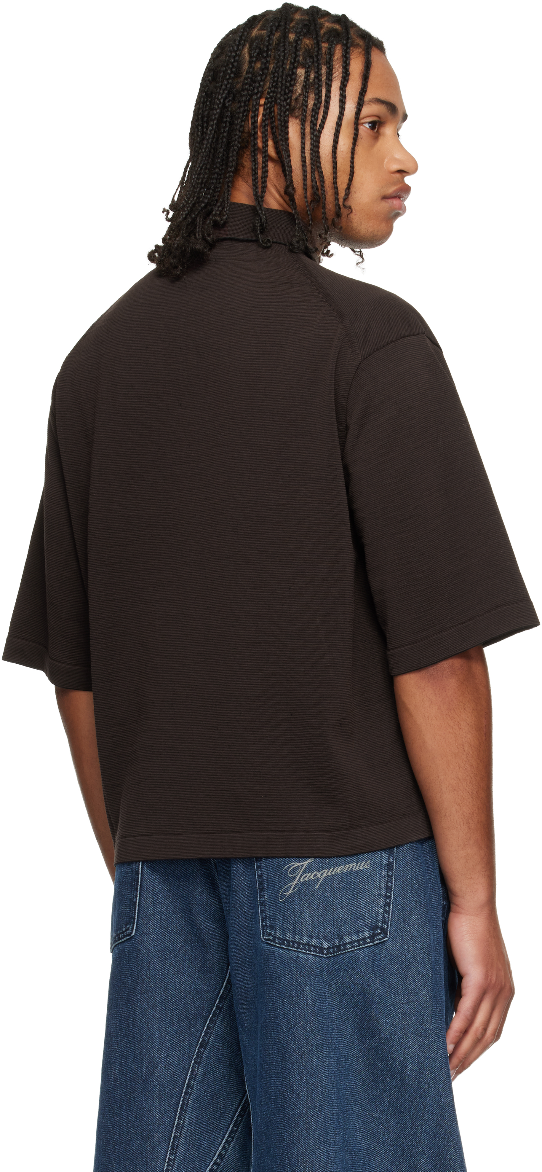 Jacquemus Logo-detailing Polo Shirt In Brown