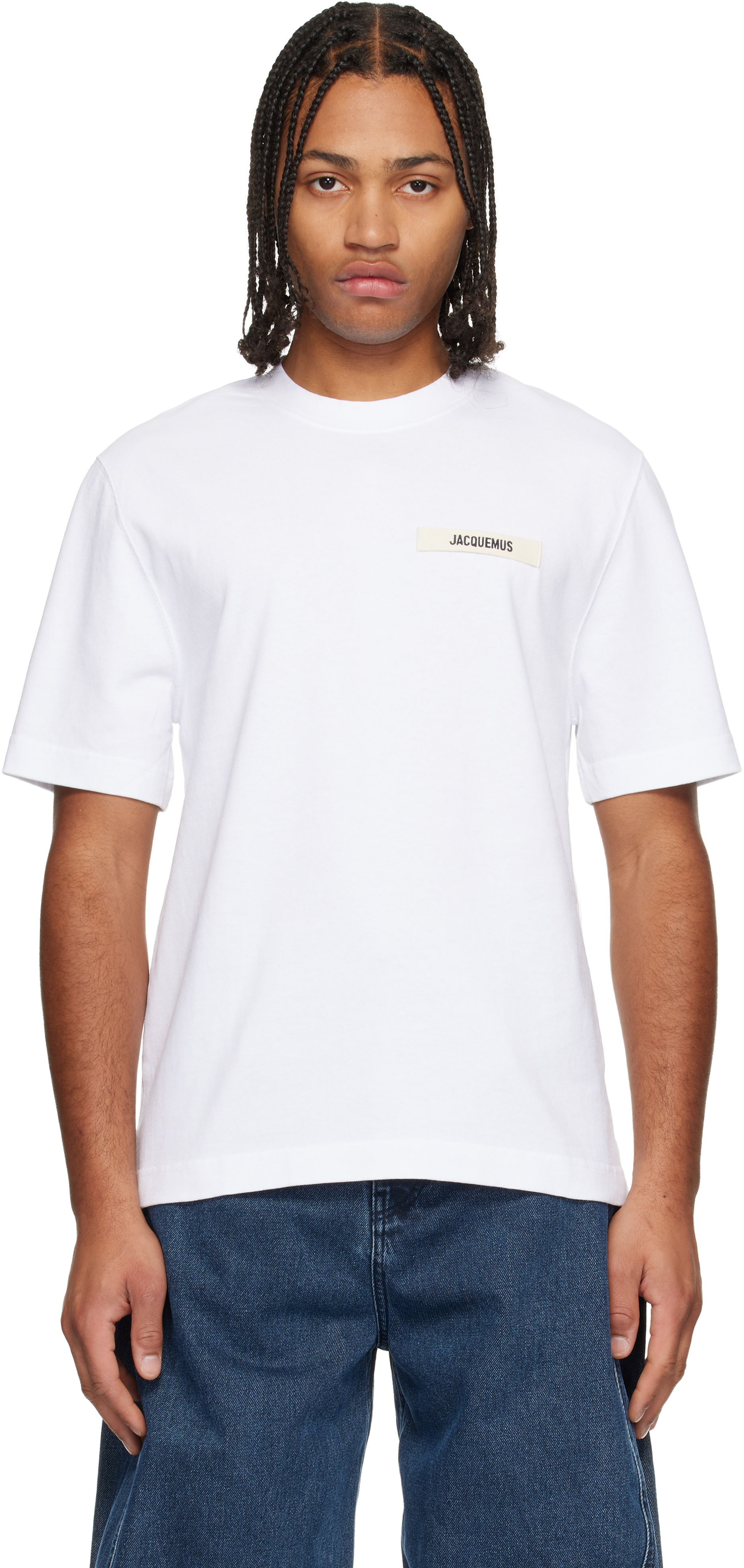 Jacquemus T-shirt Le T-shirt Gros-grain In White