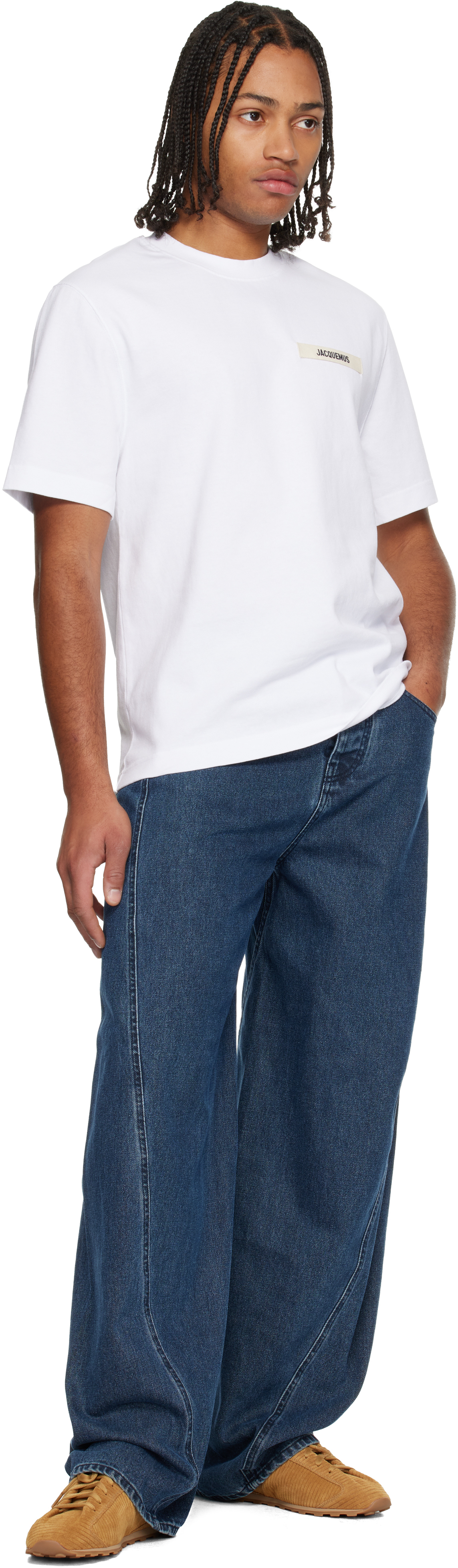 Jacquemus T-shirt Le T-shirt Gros-grain In White