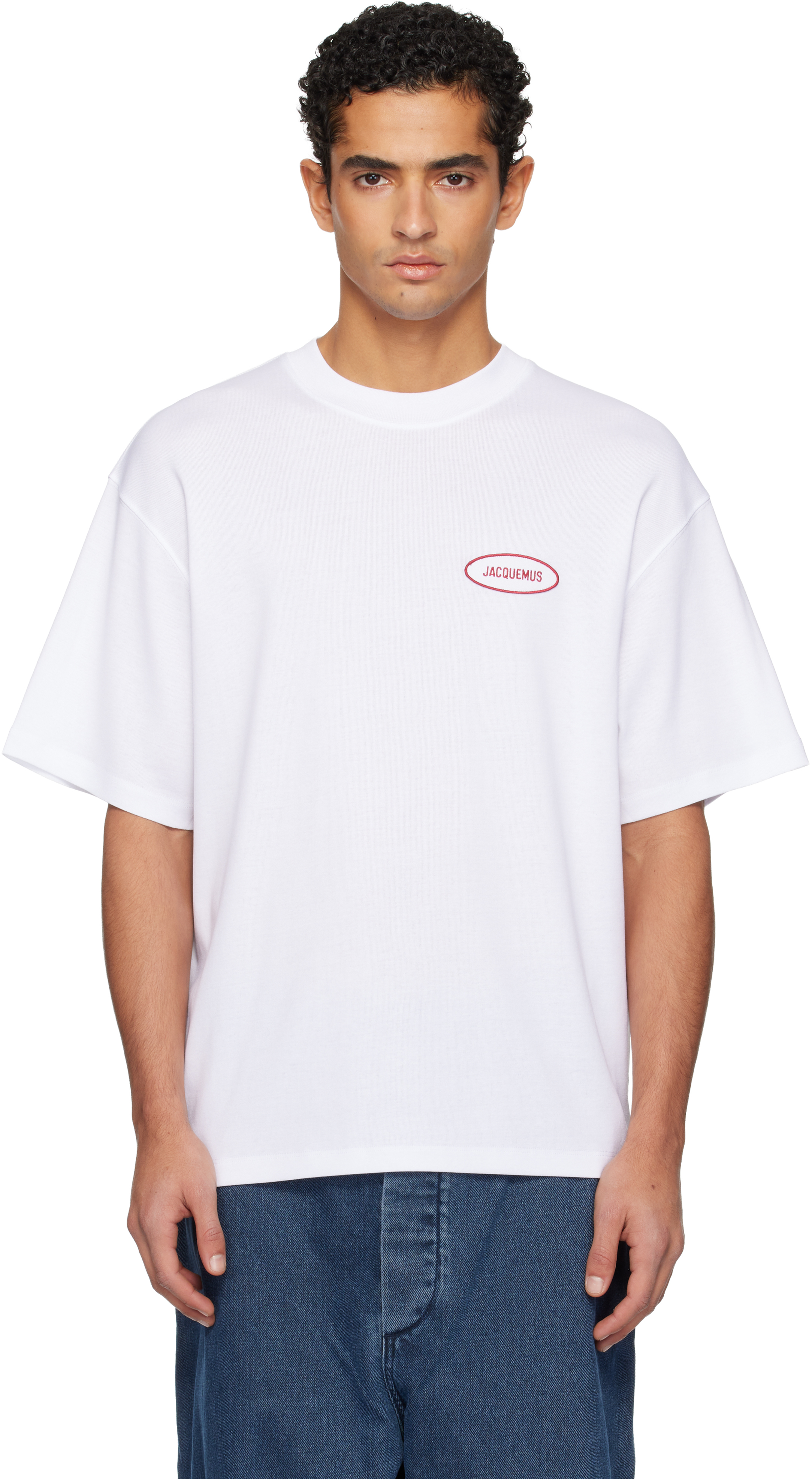 Jacquemus Crew Neck Short Sleeve Fitted T-shirt In White