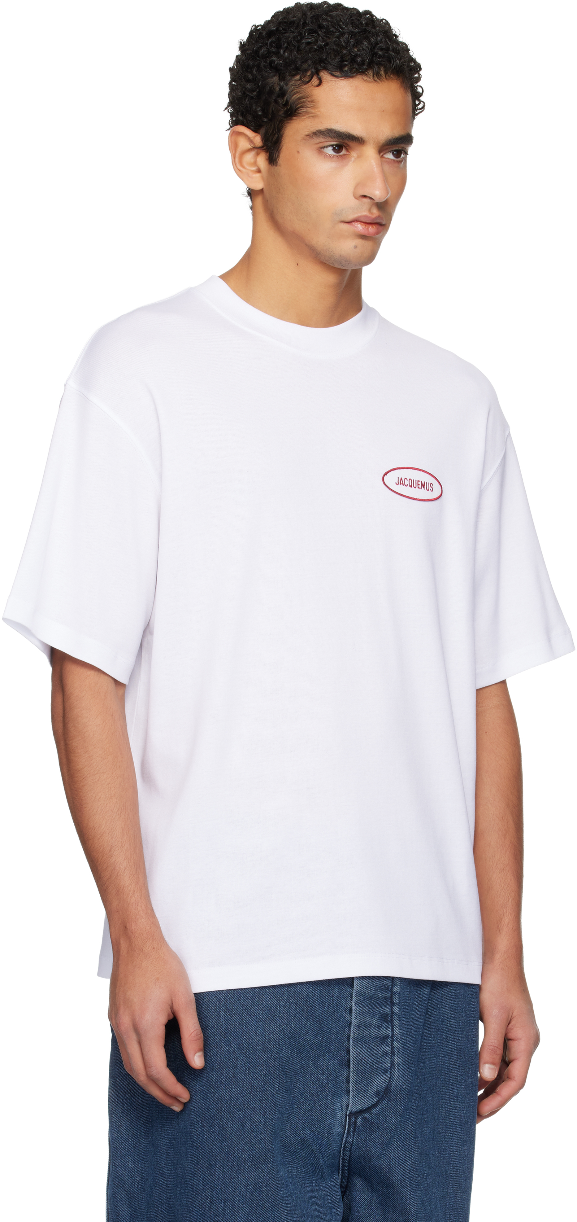 Jacquemus Crew Neck Short Sleeve Fitted T-shirt In White