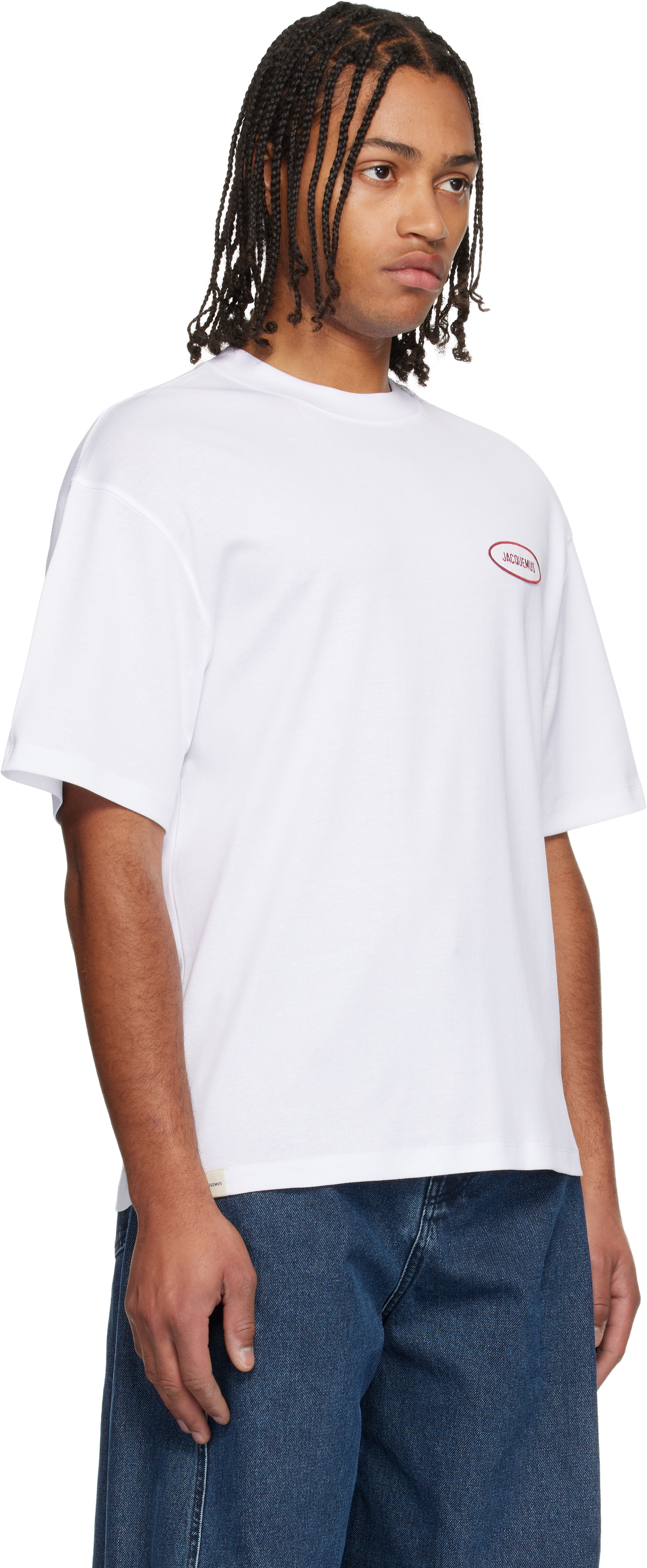 Jacquemus Crew Neck Short Sleeve Fitted T-shirt In White