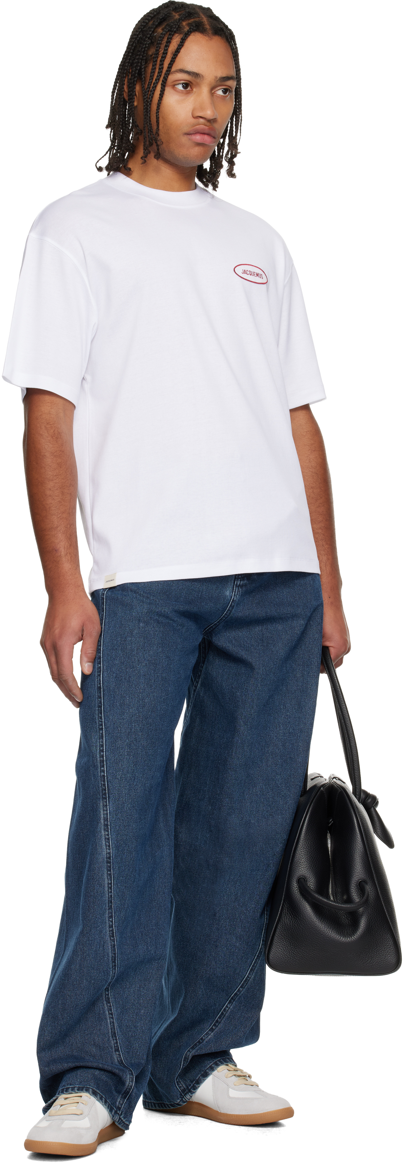 Jacquemus Crew Neck Short Sleeve Fitted T-shirt In White