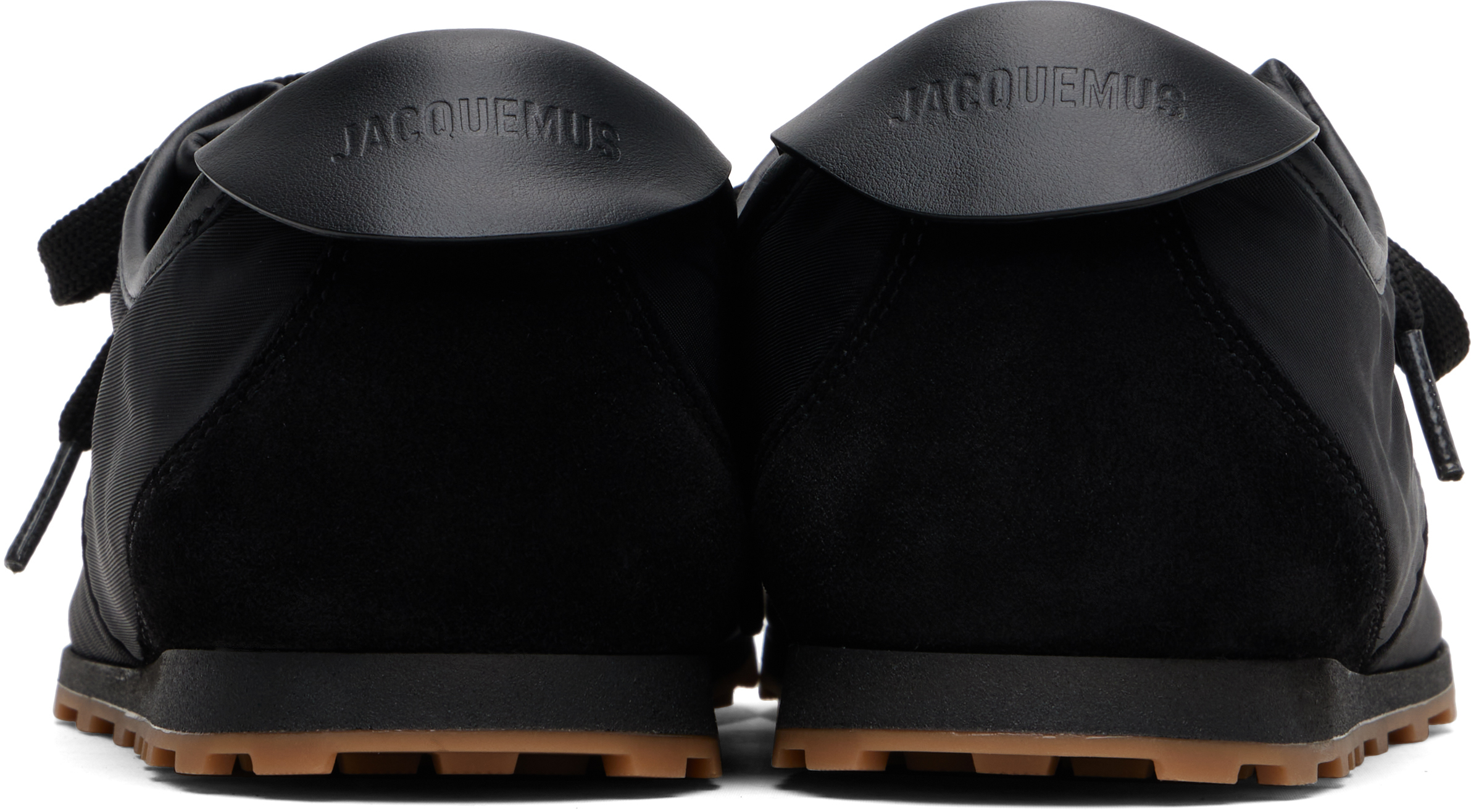 Jacquemus Smooth Suede-textured Sneakers With Contrasting Rubber Sole In Black