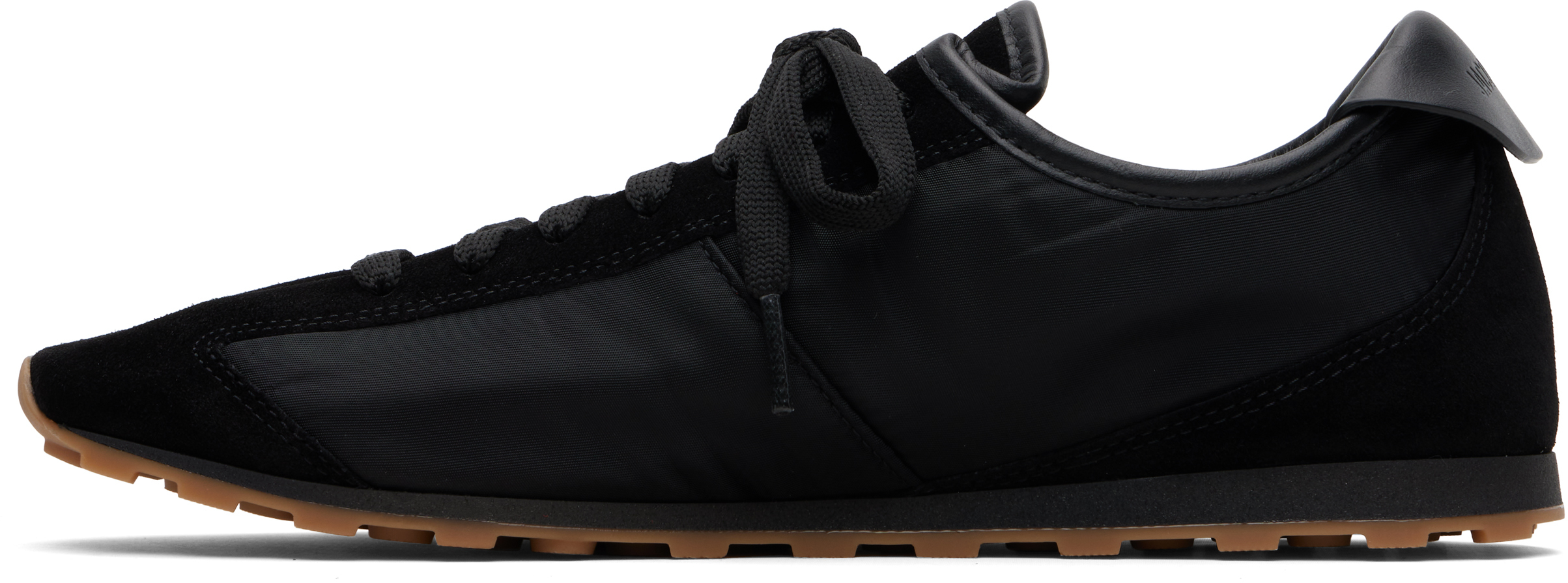 Jacquemus Smooth Suede-textured Sneakers With Contrasting Rubber Sole In Black