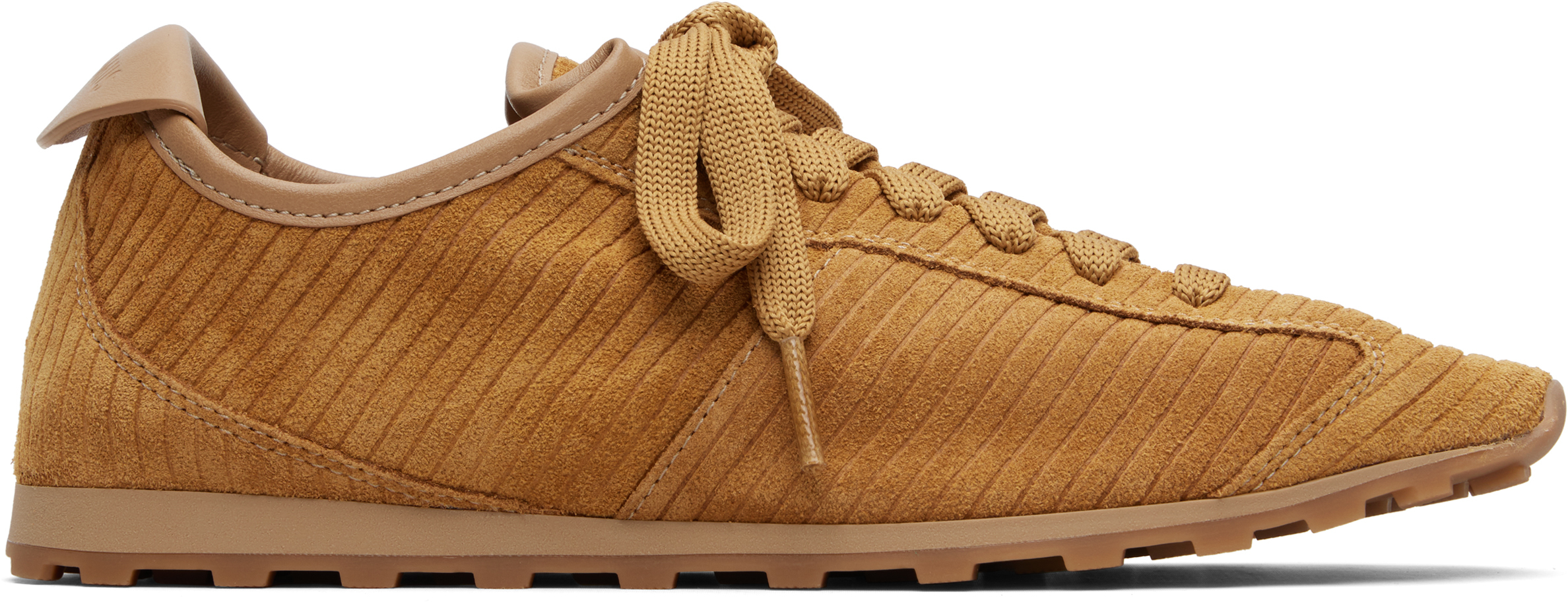 Jacquemus Le Tennis Sneakers In Soft Corduroy-embossed Suede In Brown