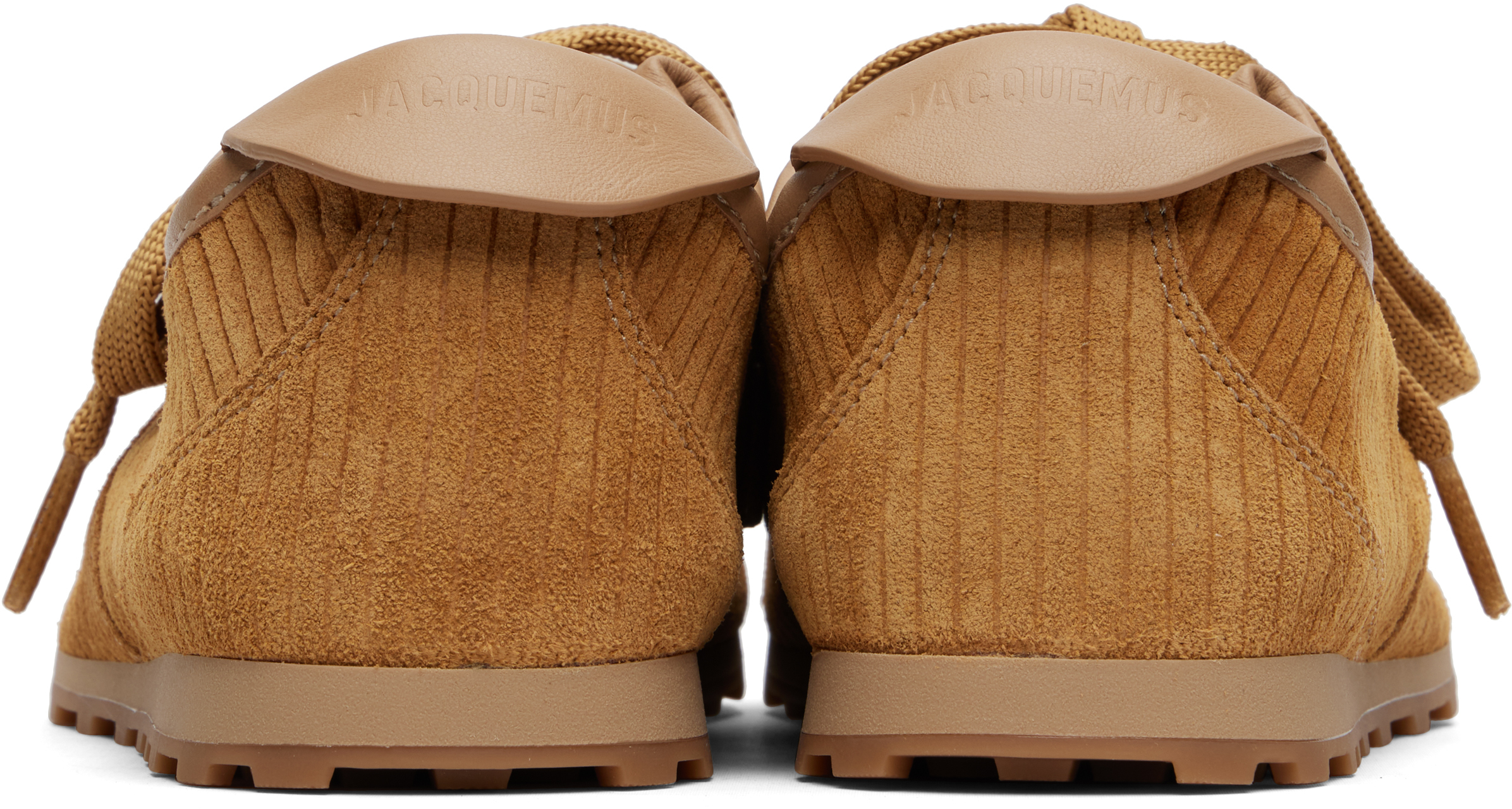 Jacquemus Le Tennis Sneakers In Soft Corduroy-embossed Suede In Brown