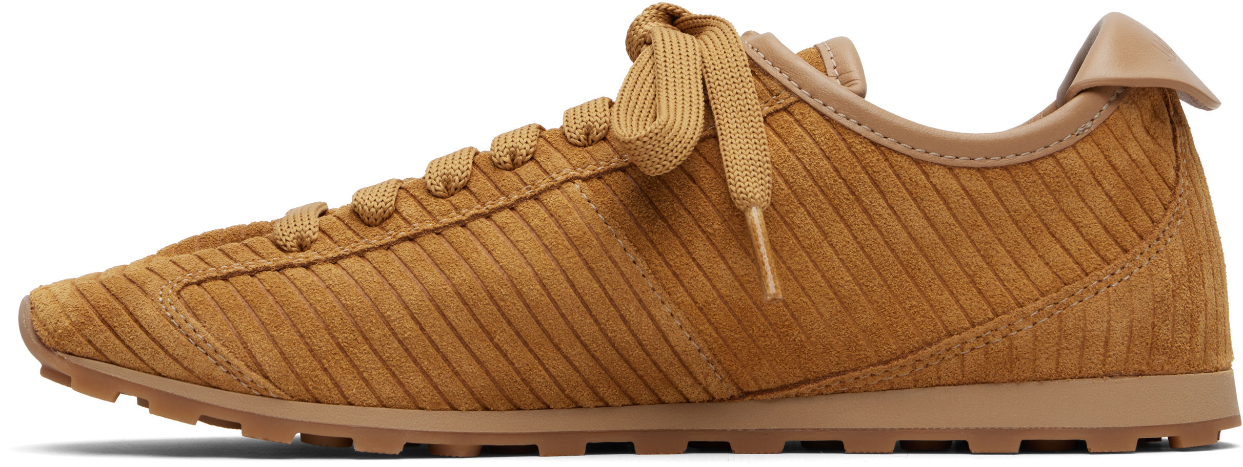 Jacquemus Le Tennis Sneakers In Soft Corduroy-embossed Suede In Brown