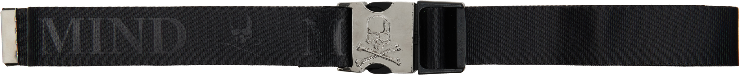 Mastermind Japan Black Mj Tape Belt In Black