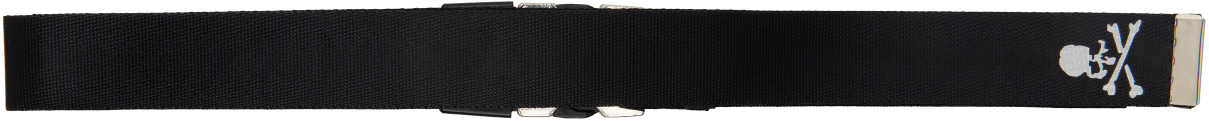 Mastermind Japan Black Mj Tape Belt In Black