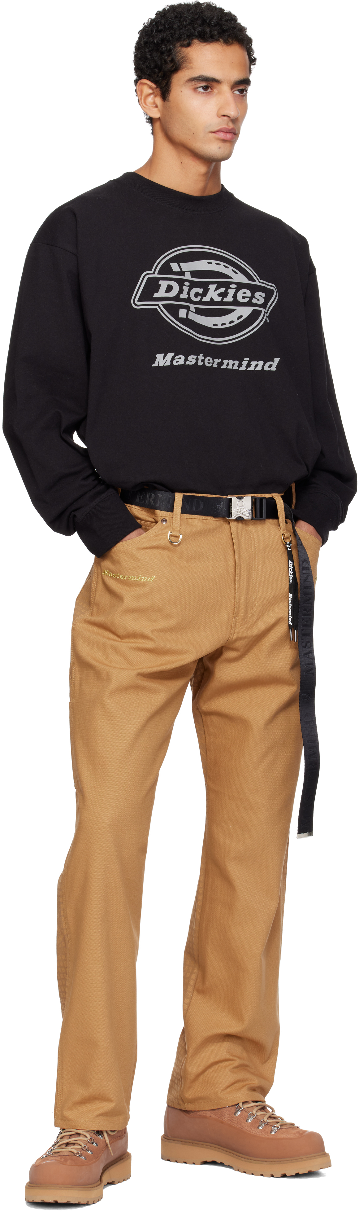 Mastermind Japan Black Mj Tape Belt In Black