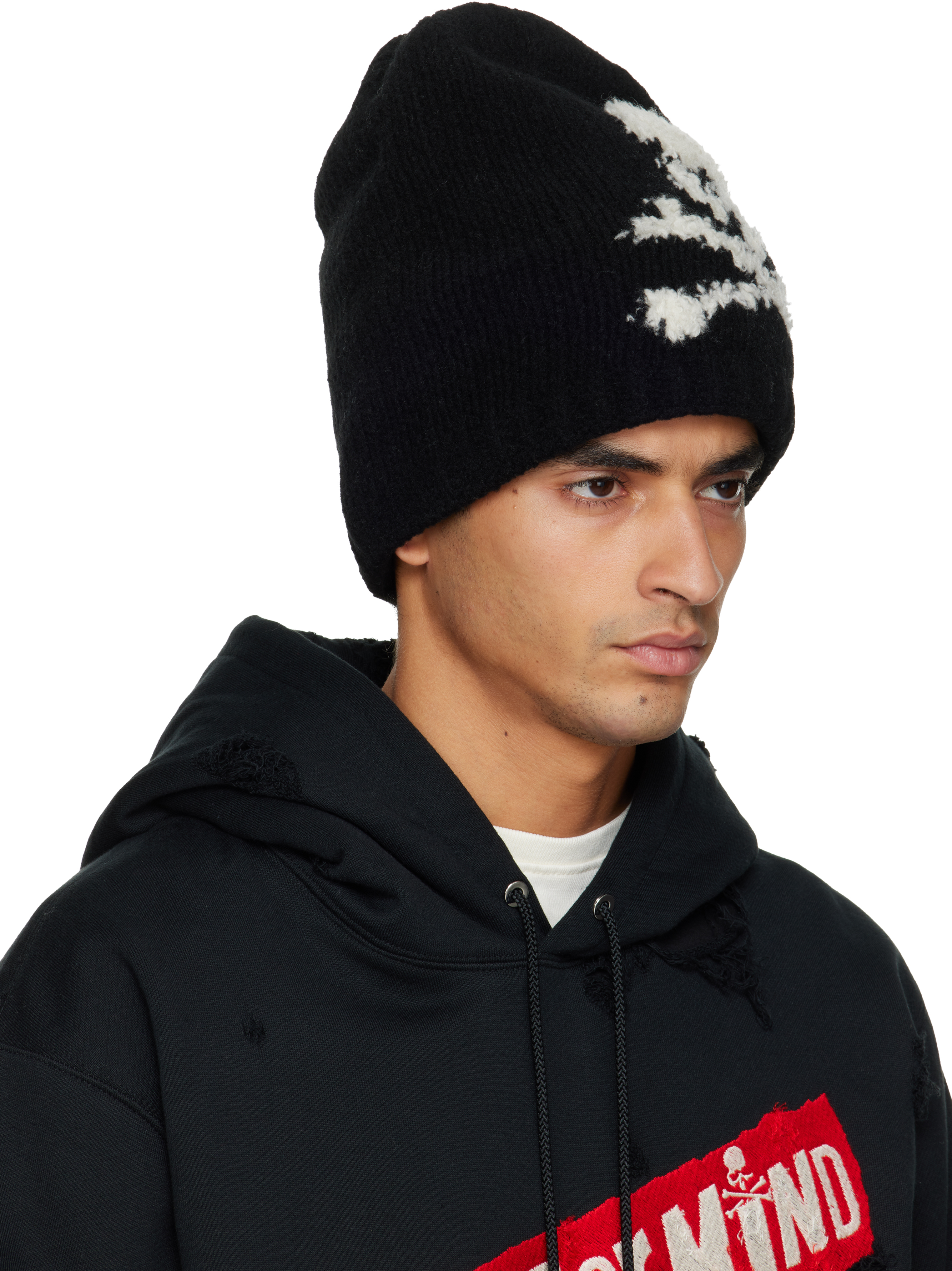 Mastermind Japan Black Cashmere Beanie In Black