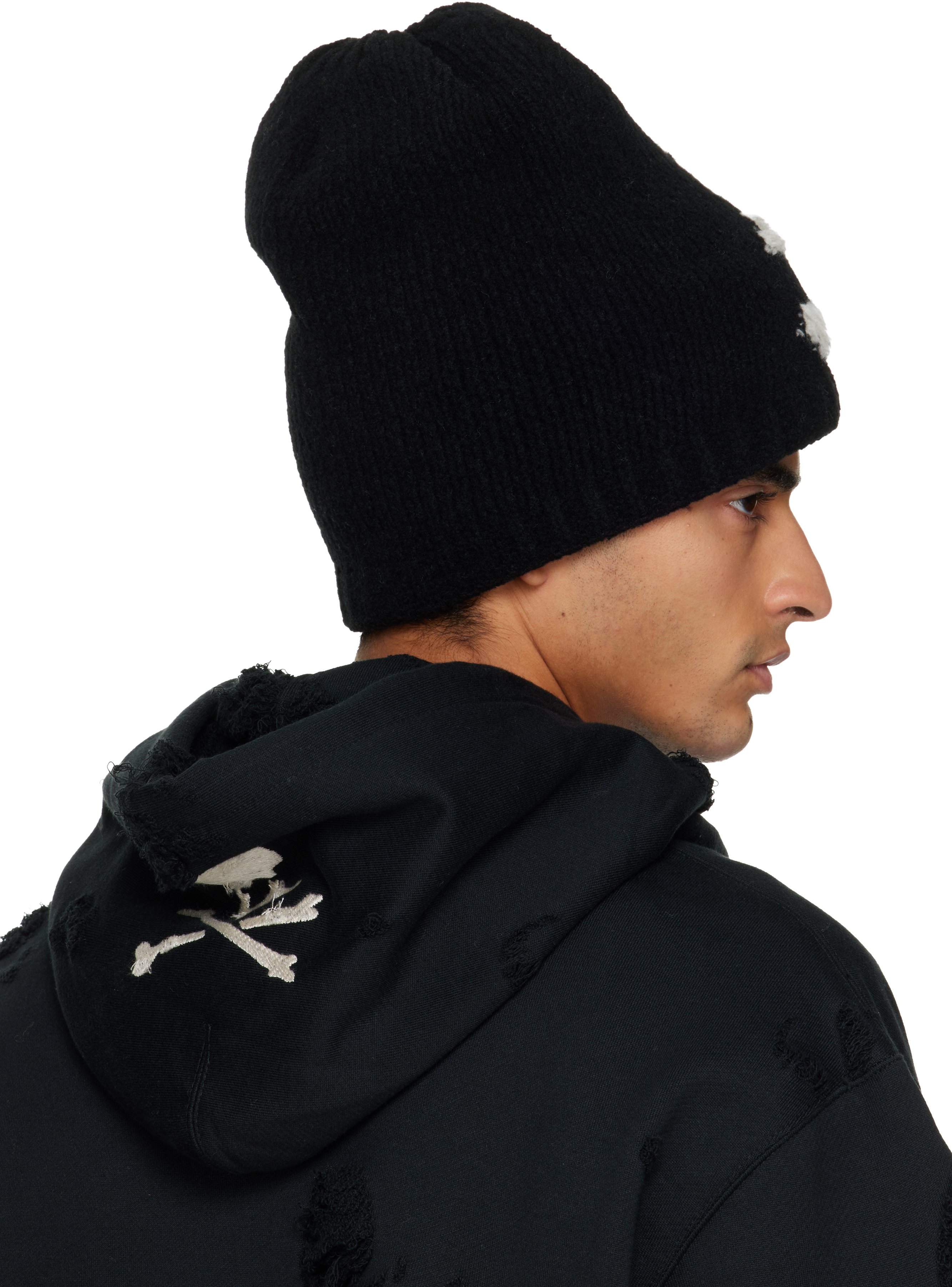 Mastermind Japan Black Cashmere Beanie In Black