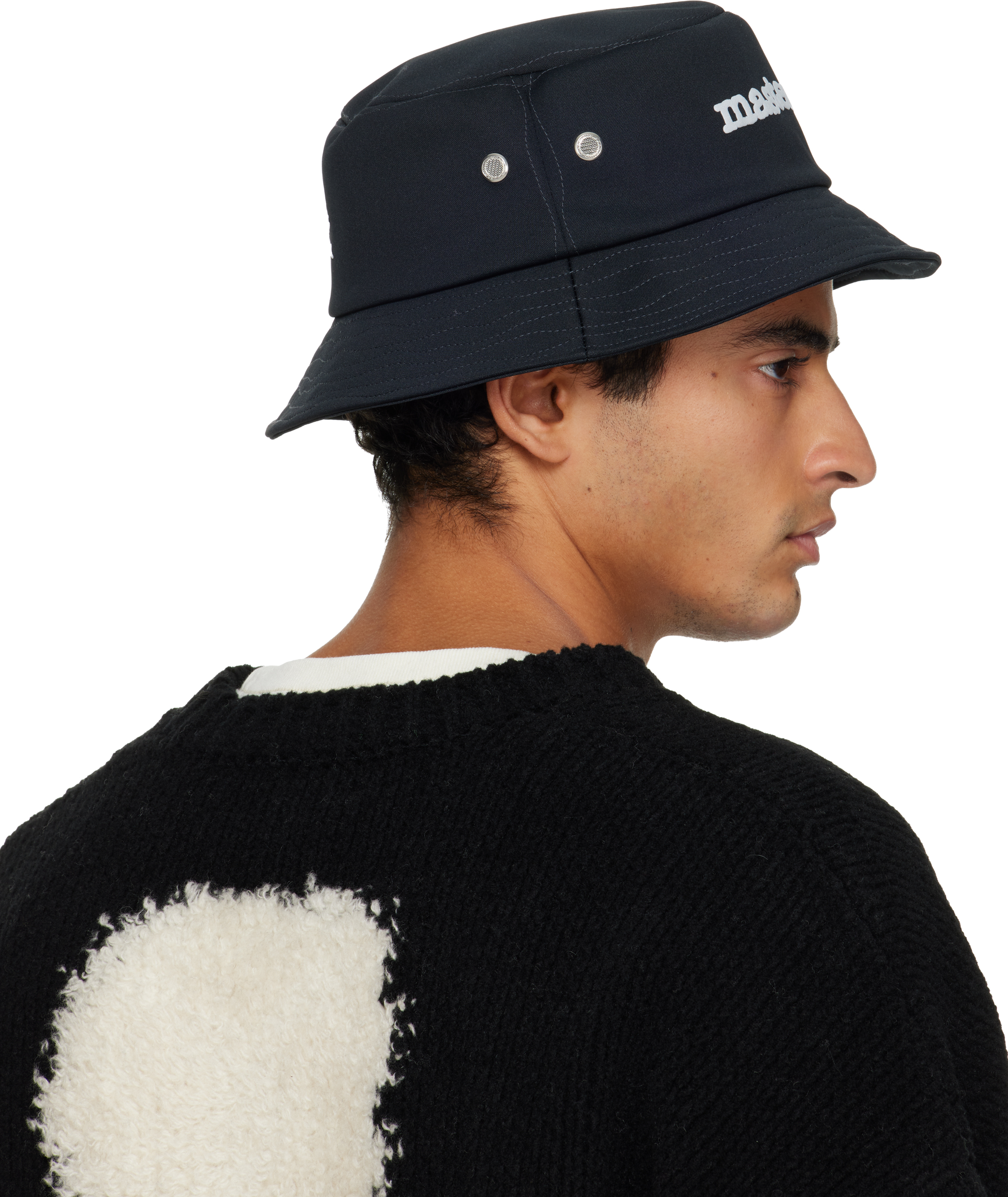 Mastermind Japan Black Stitched Bucket Hat In Blue