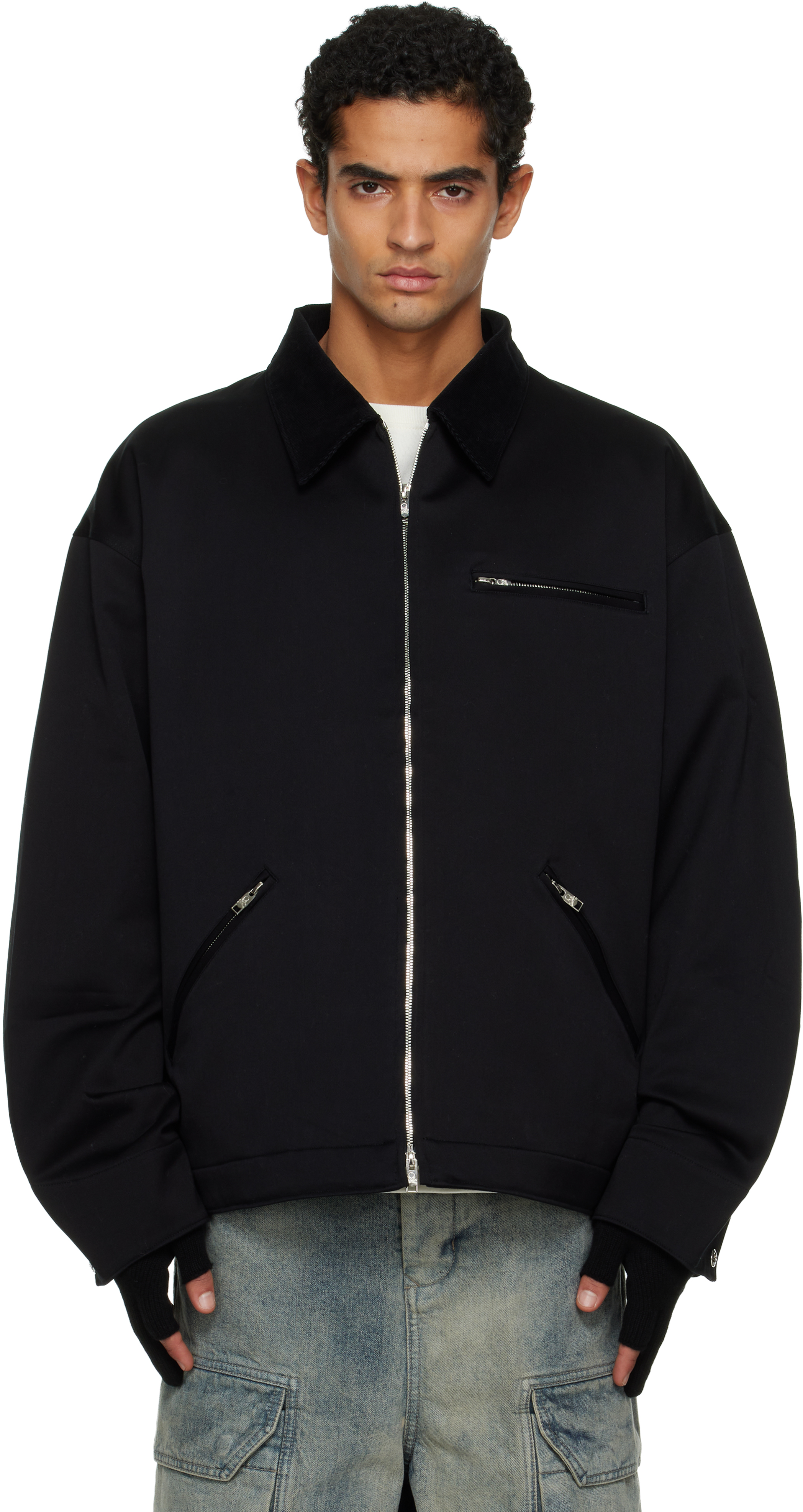 Mastermind Japan Black Aviator Jacket In Black
