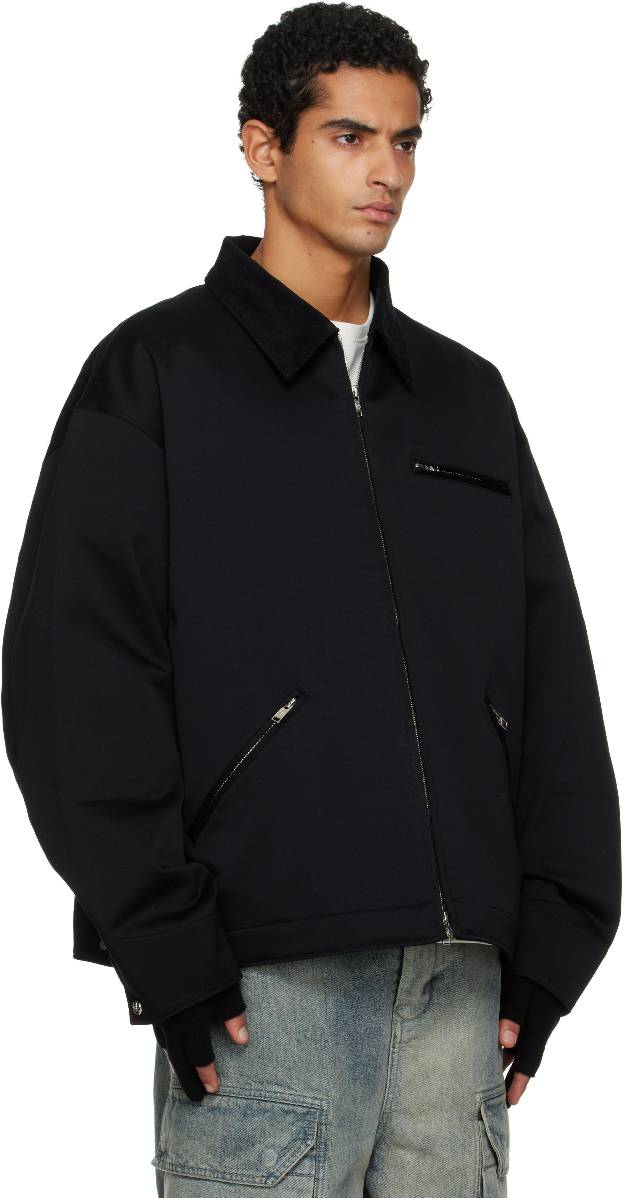 Mastermind Japan Black Aviator Jacket In Black