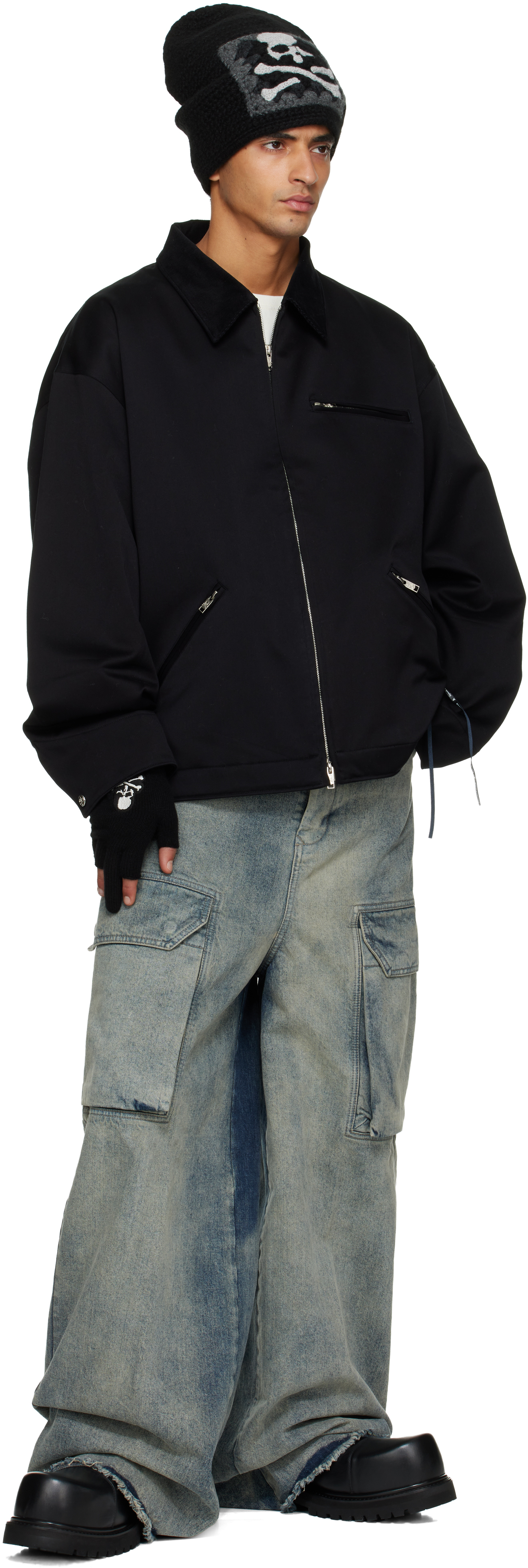 Mastermind Japan Black Aviator Jacket In Black