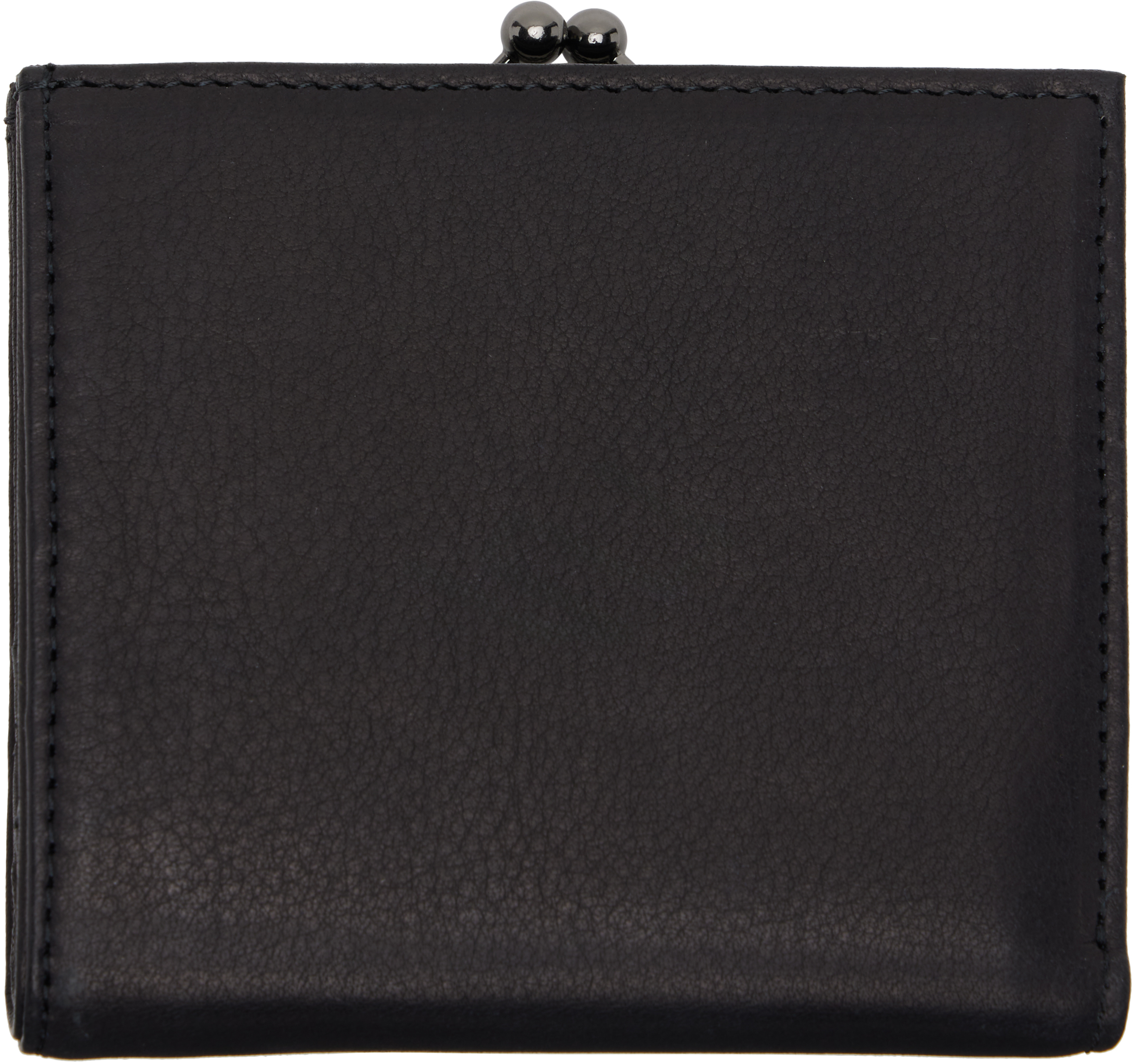 Yohji Yamamoto Black Clasp M Wallet In Black