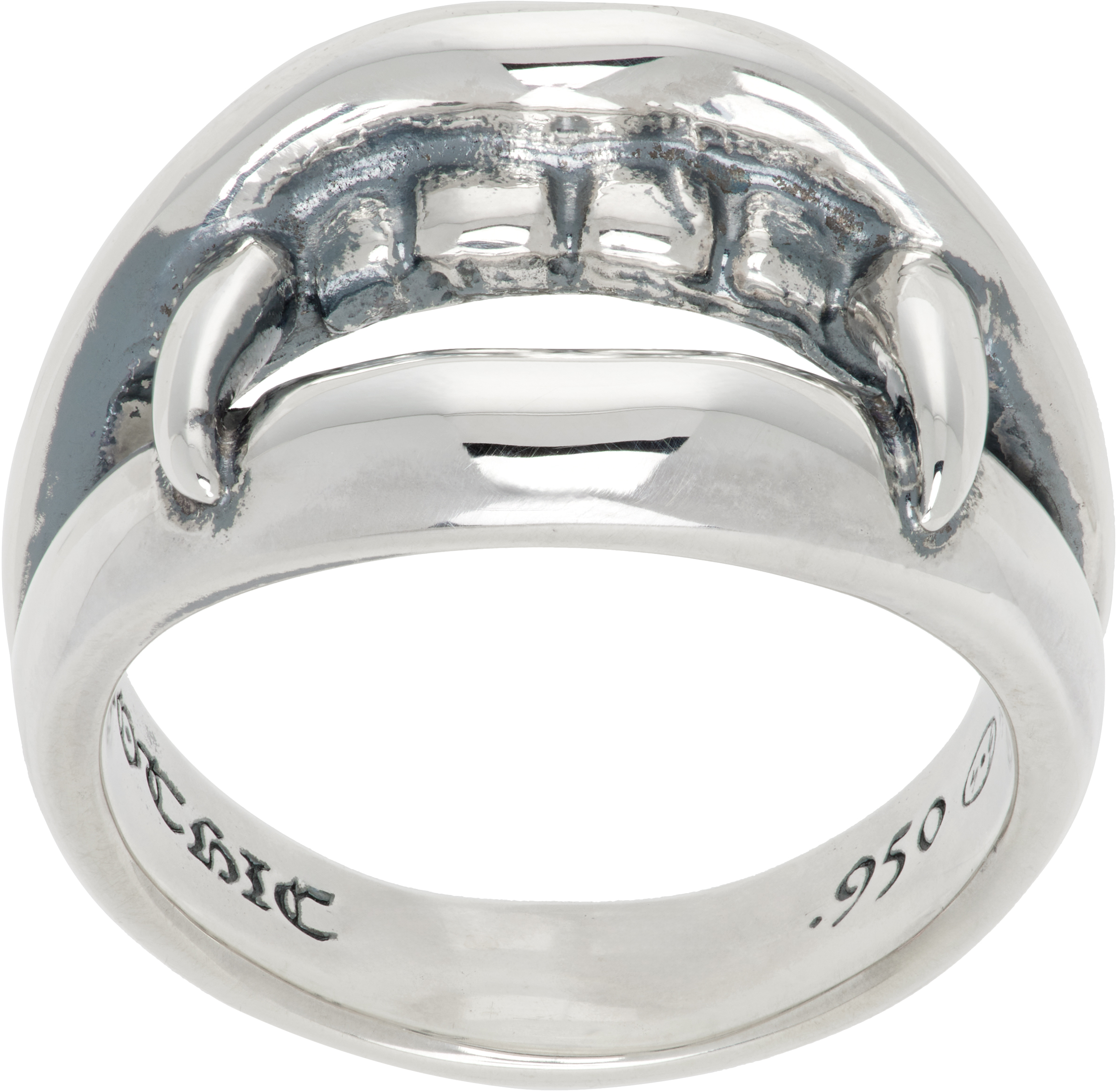 Yohji Yamamoto SV RUTHE GATOR RING BLK シルバー｜商品検索(7／11