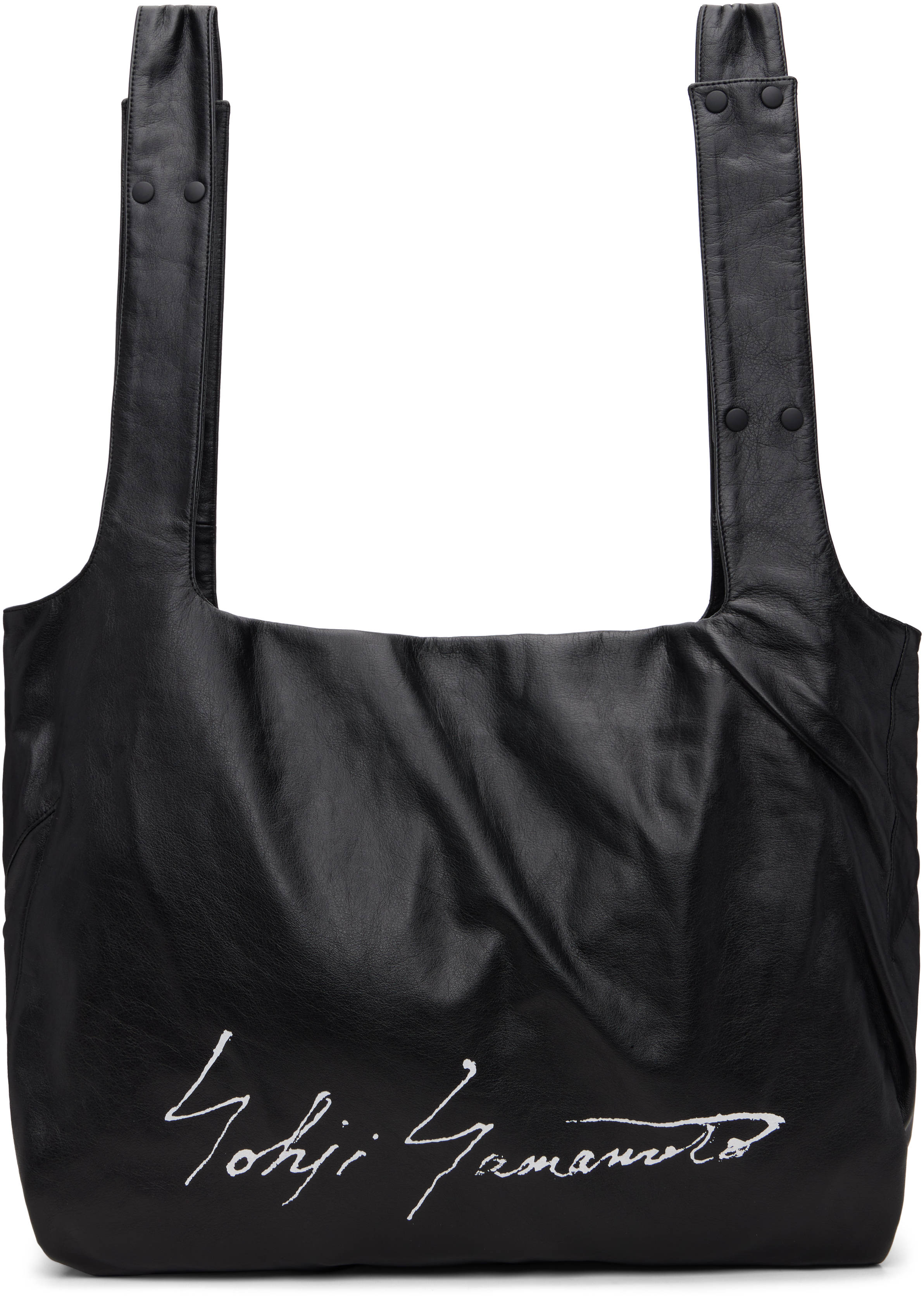 Yohji Yamamoto Black Infinite Signature Tote In Black