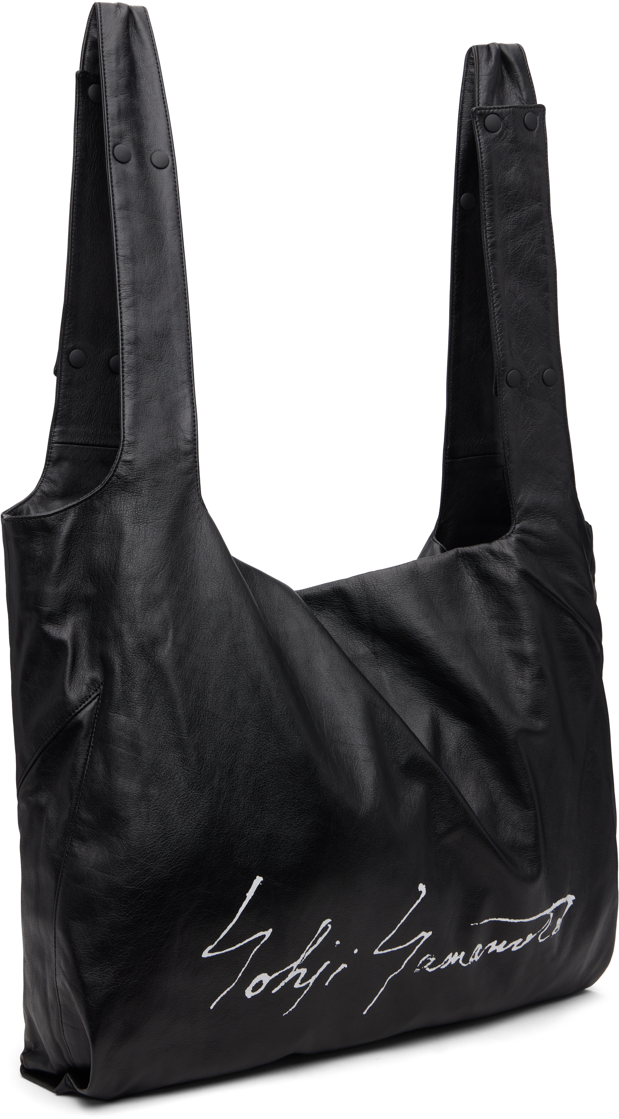 Yohji Yamamoto Black Infinite Signature Tote In Black