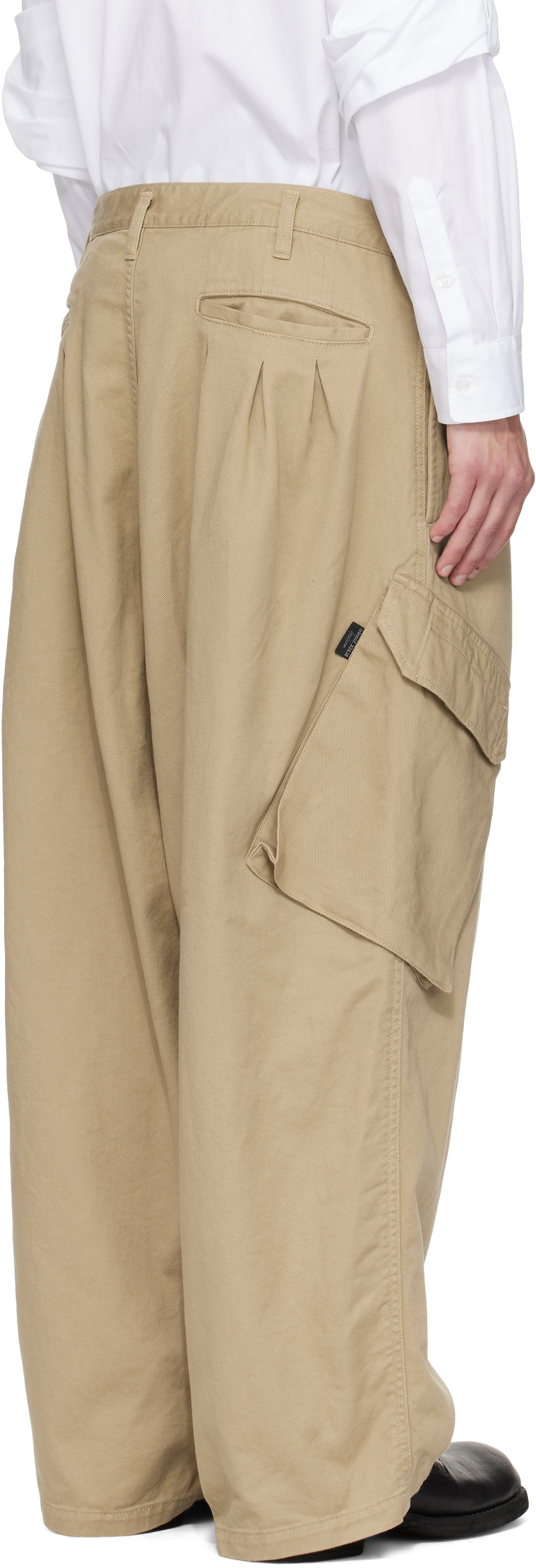 Yohji Yamamoto Beige Bs Katsuragi 12tuck Work Cargo Pants In Multi