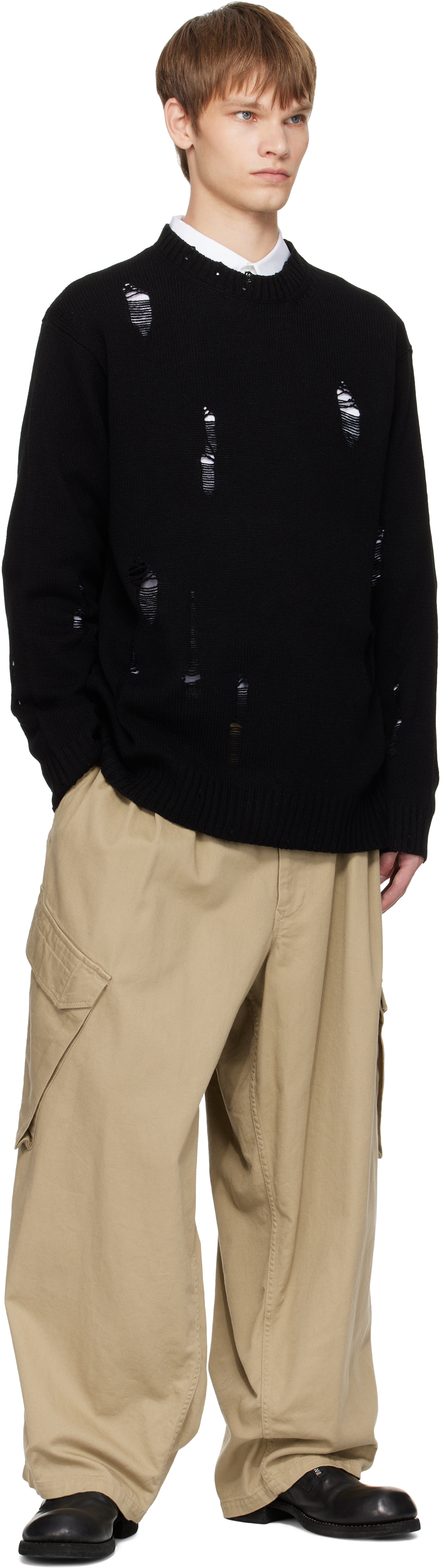 Yohji Yamamoto Beige Bs Katsuragi 12tuck Work Cargo Pants In Multi