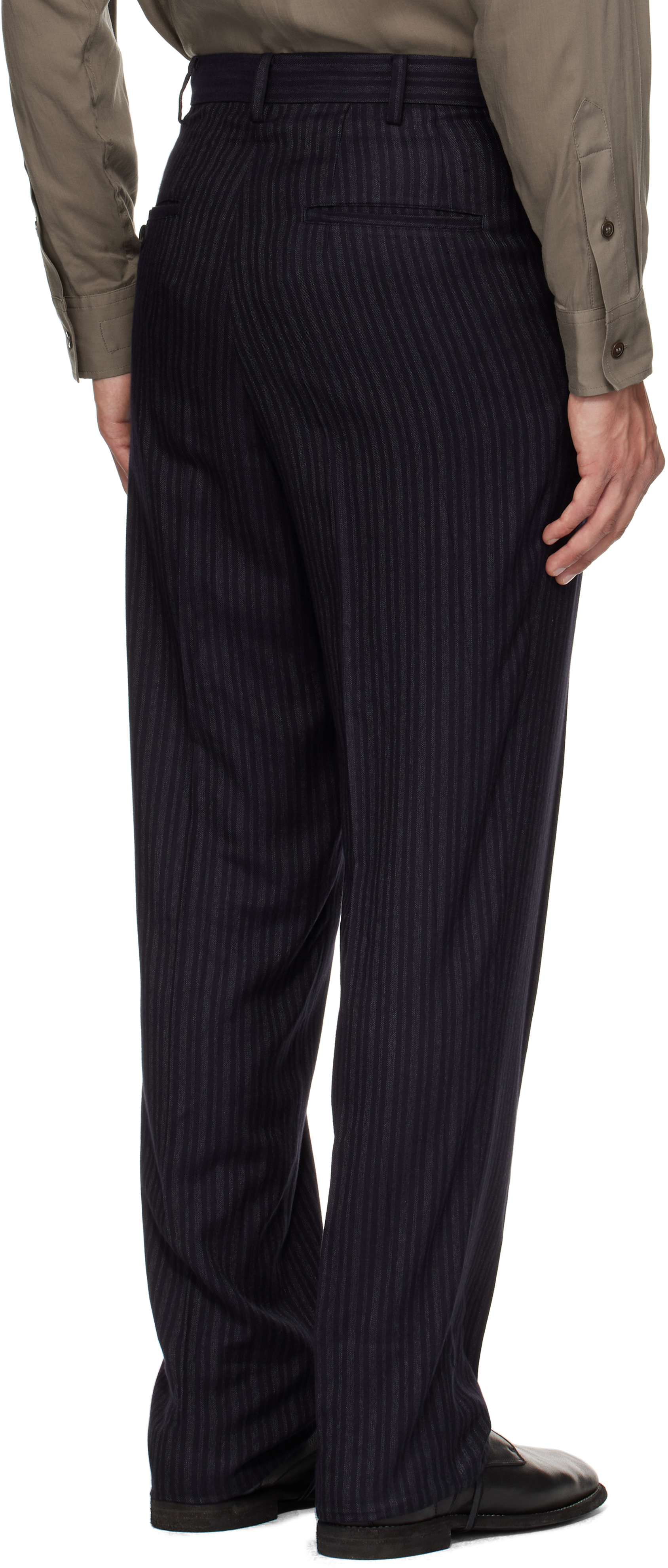 Yohji Yamamoto Black Suit Ry Heather St Flat Trousers In Black