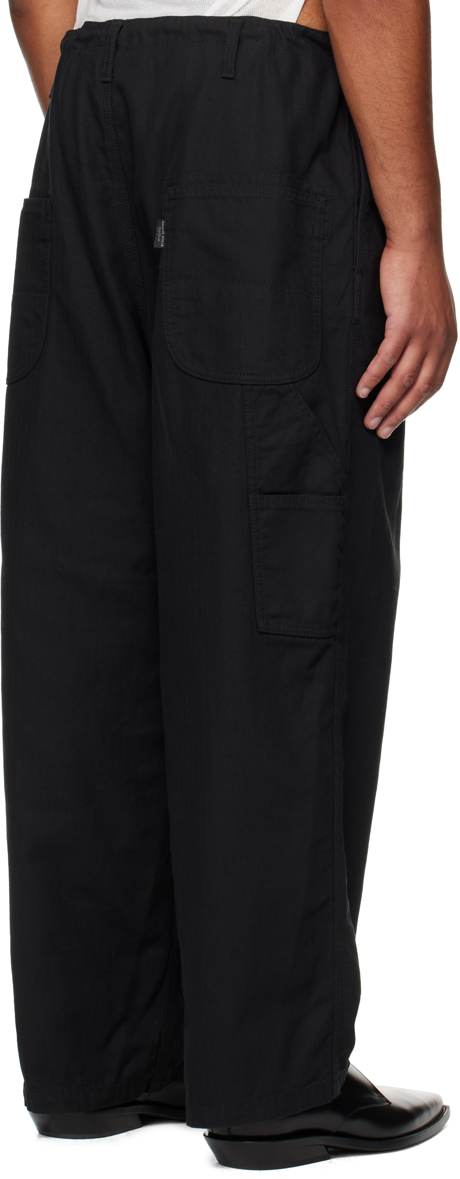 Yohji Yamamoto Black Painter Trousers In Black