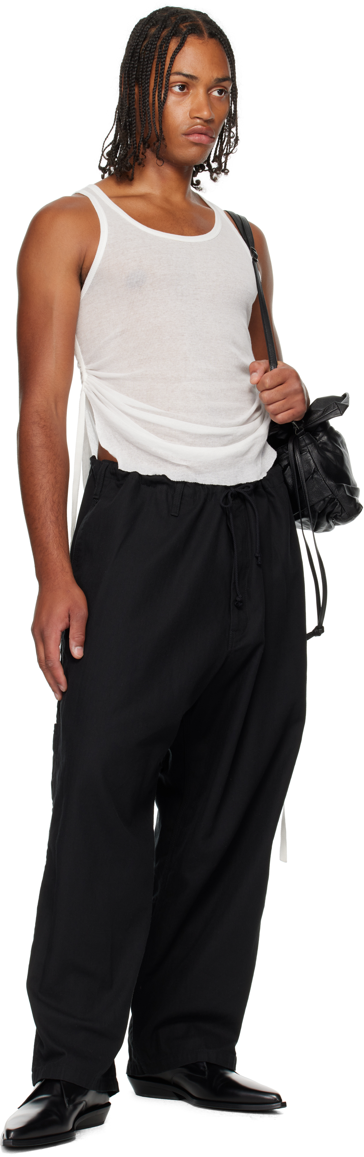 Yohji Yamamoto Black Painter Trousers In Black
