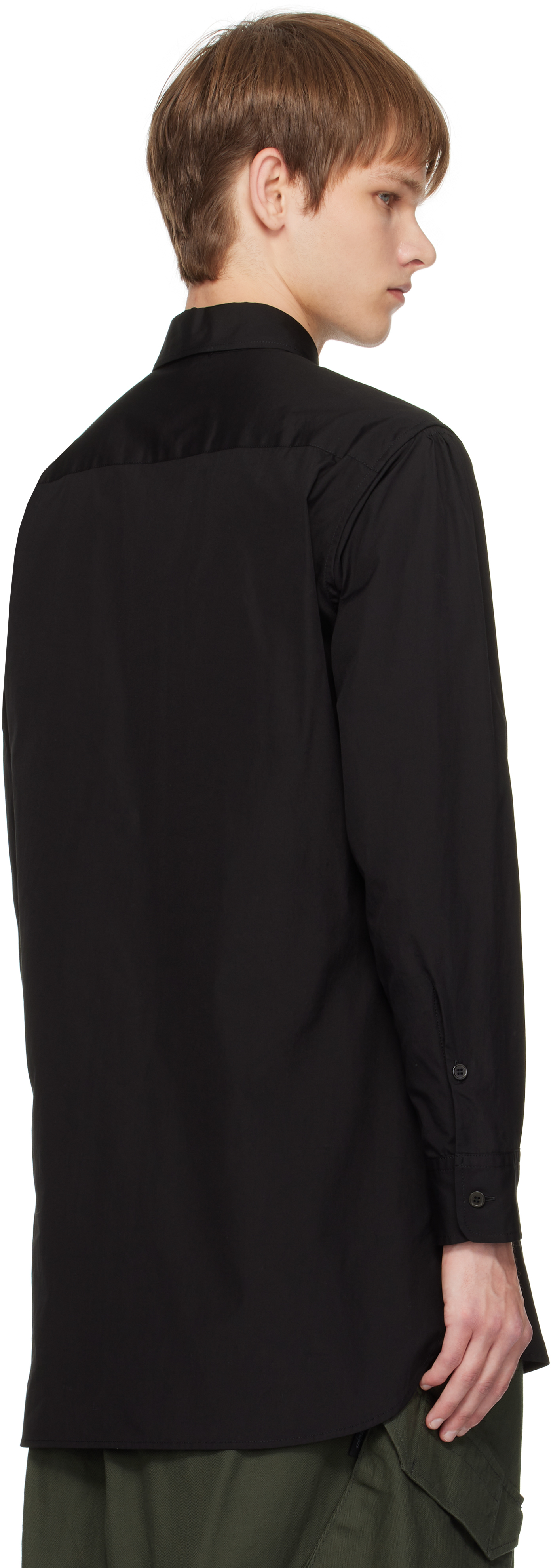 Yohji Yamamoto Black 100/2 Broad Triple Collar Shirt In Multi