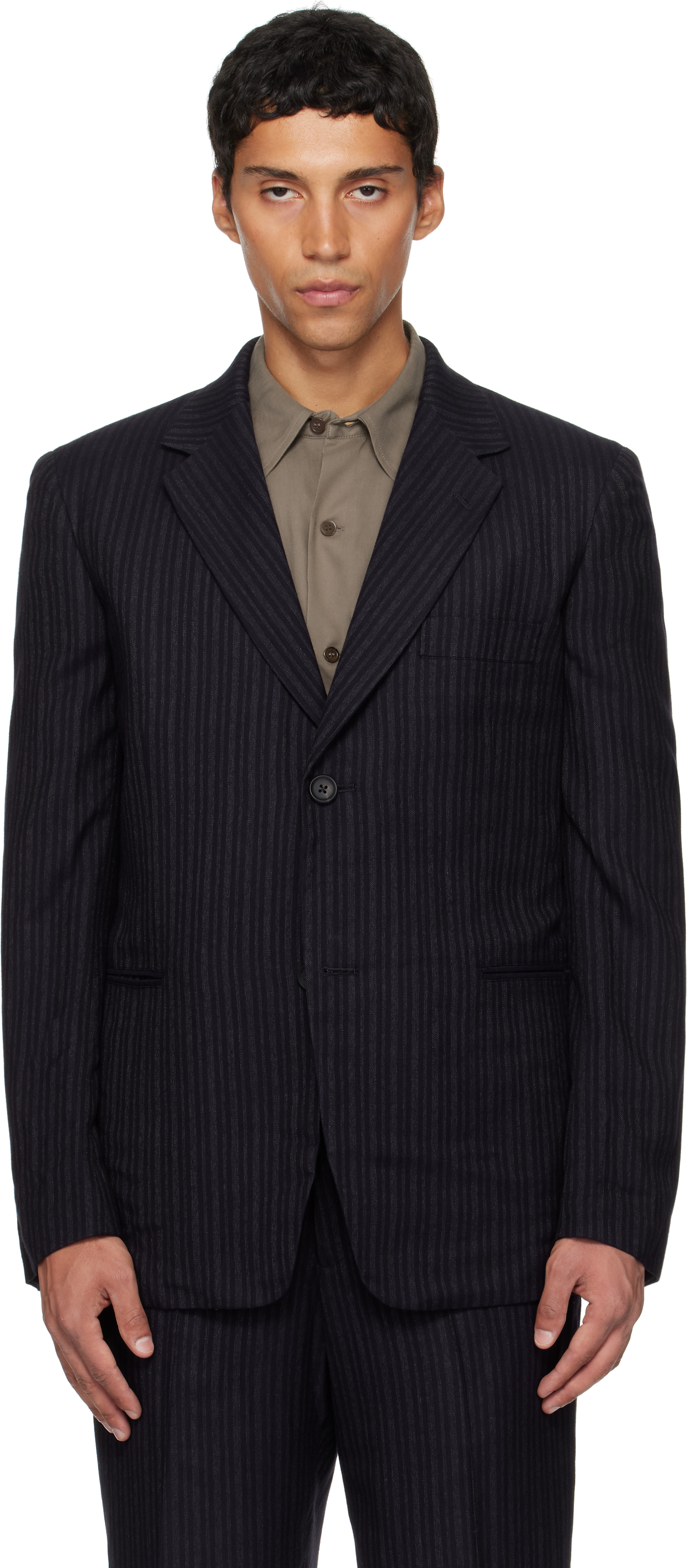 YOHJI YAMAMOTOのブラック Suit RY Heather ST CDH 2BS テーラード