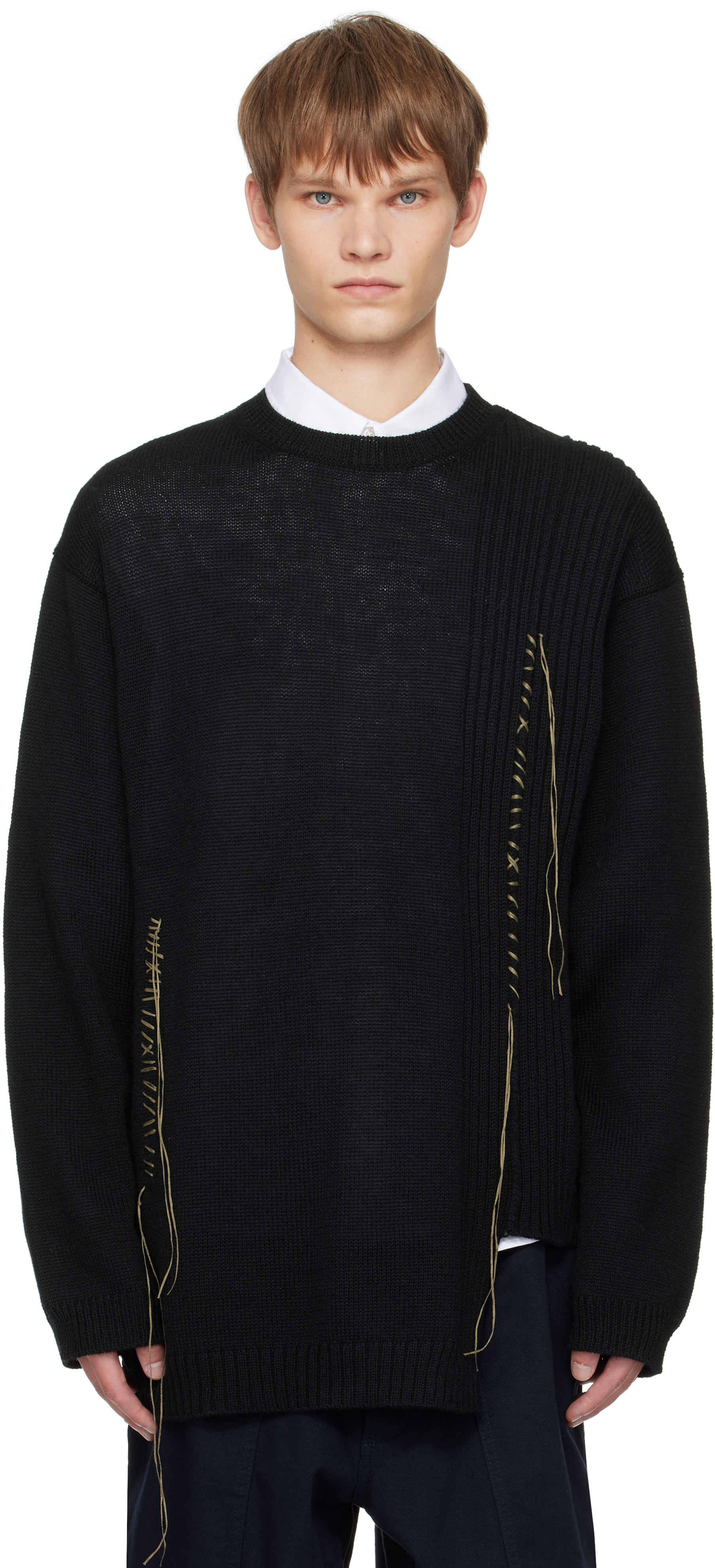 ヨウジヤマモト 長袖 ボートネックセーター 36-345.jpg