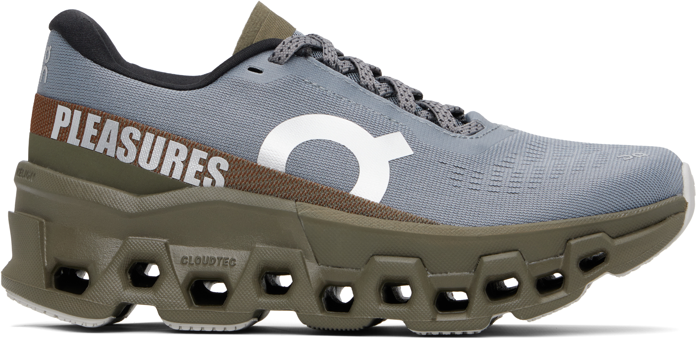 【On】ブルー&カーキ Cloudmonster 2 PLS-TL スニーカー On: Blue & Khaki Pleasures Edition Cloudmonster 2 PLS-TL