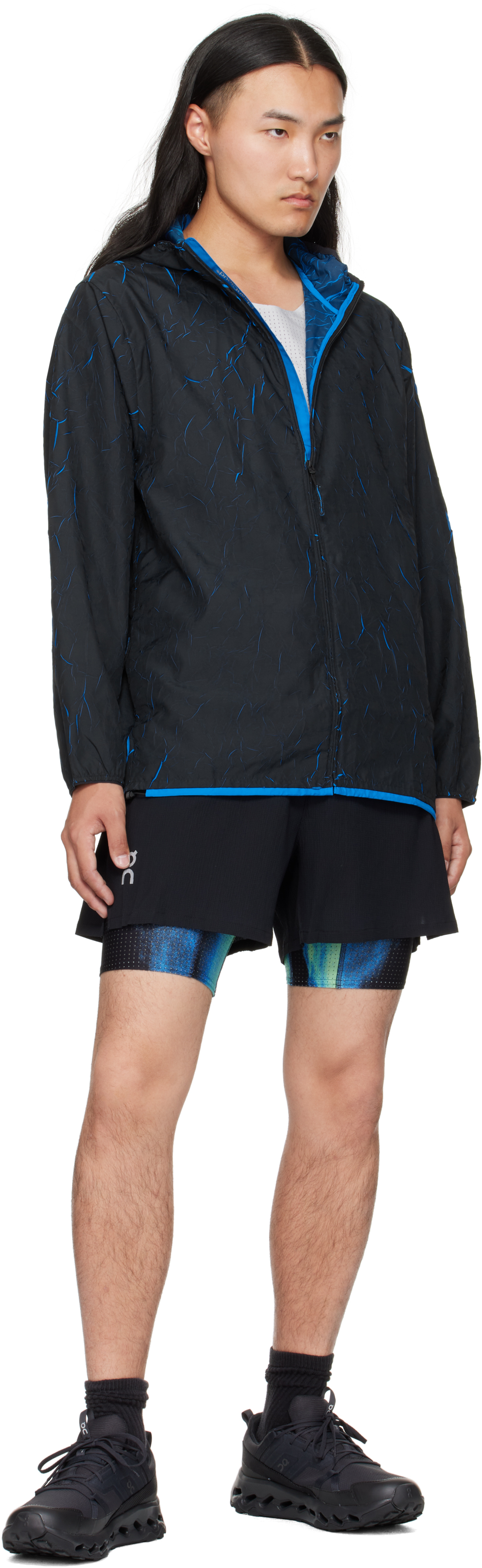 On Black Pace Run Jacket In Blue