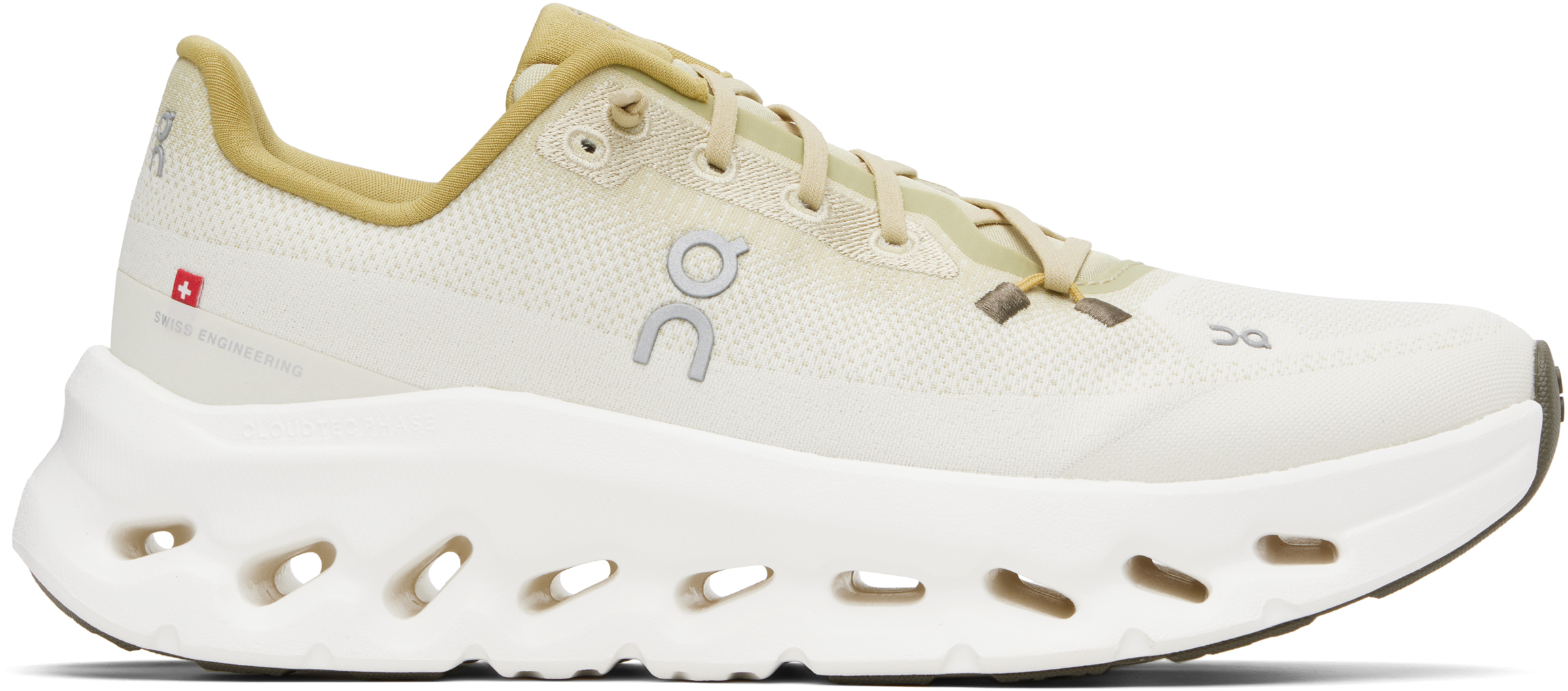 On Khaki Cloudtilt Sneakers In White