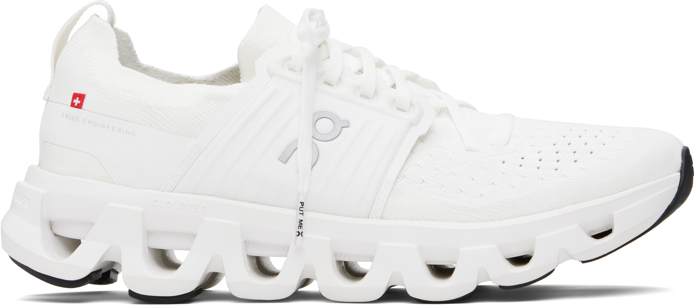 On Cloudswift 4 Rubber-trimmed Stretch-knit Running Sneakers In White