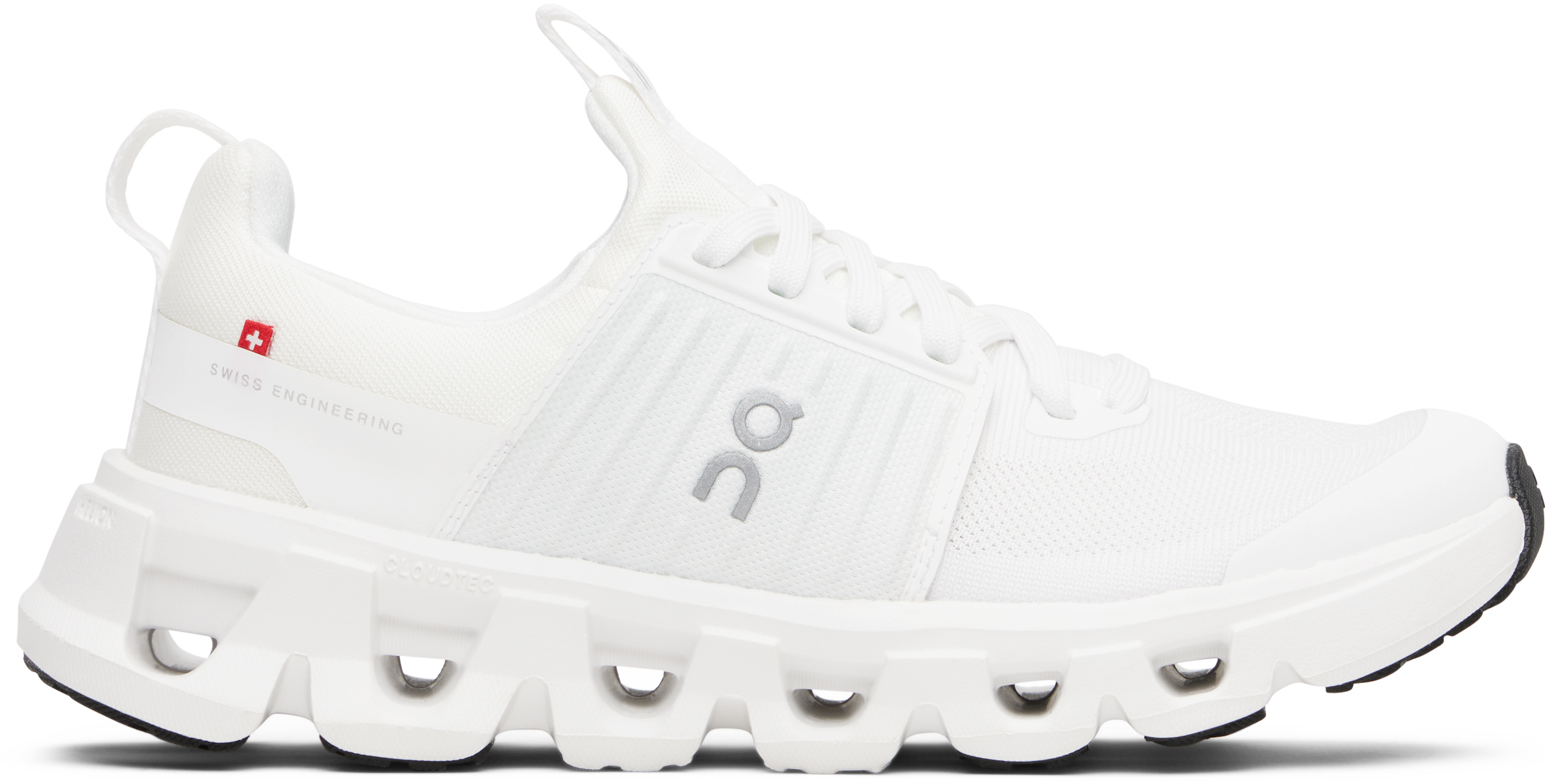 On Big Kids White Cloudswift Sneakers
