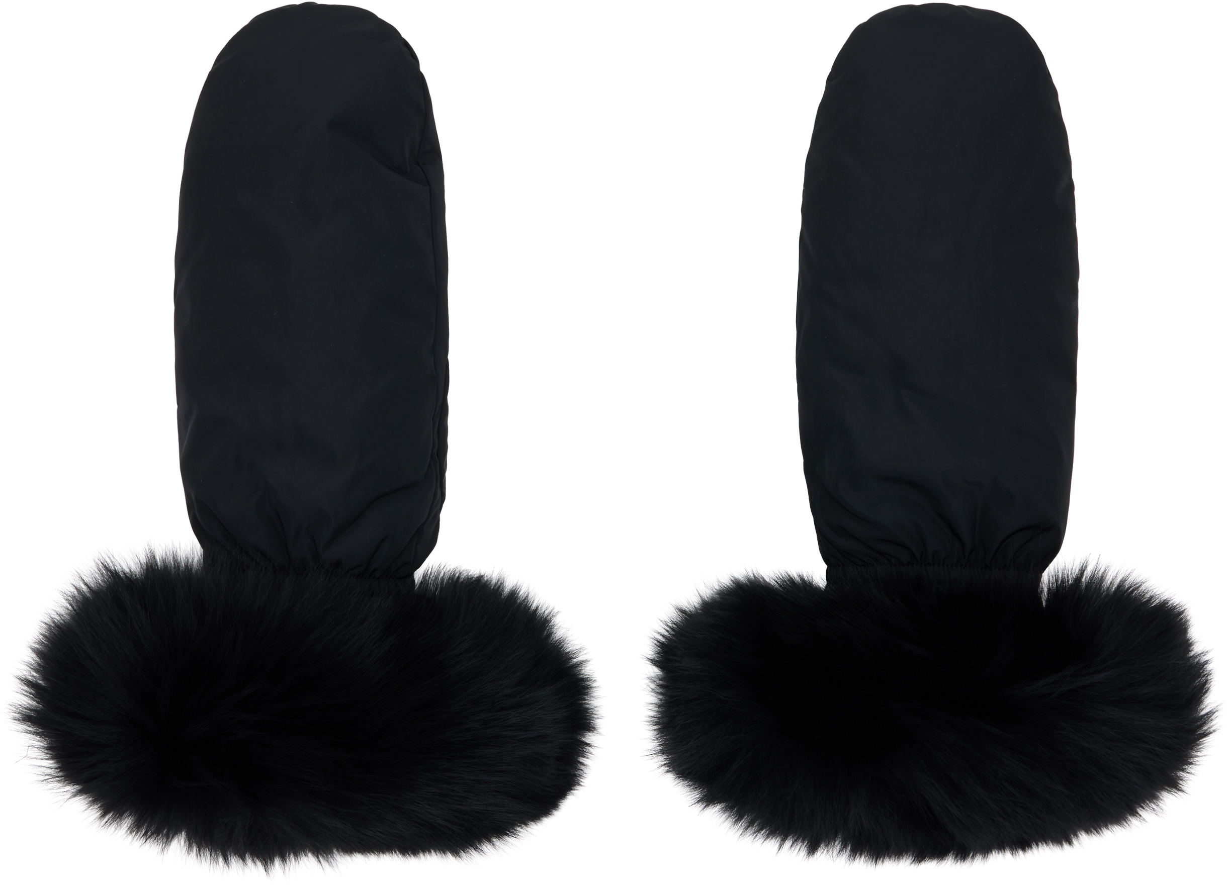 Yves Salomon Black Fox Fur & Down Mittens