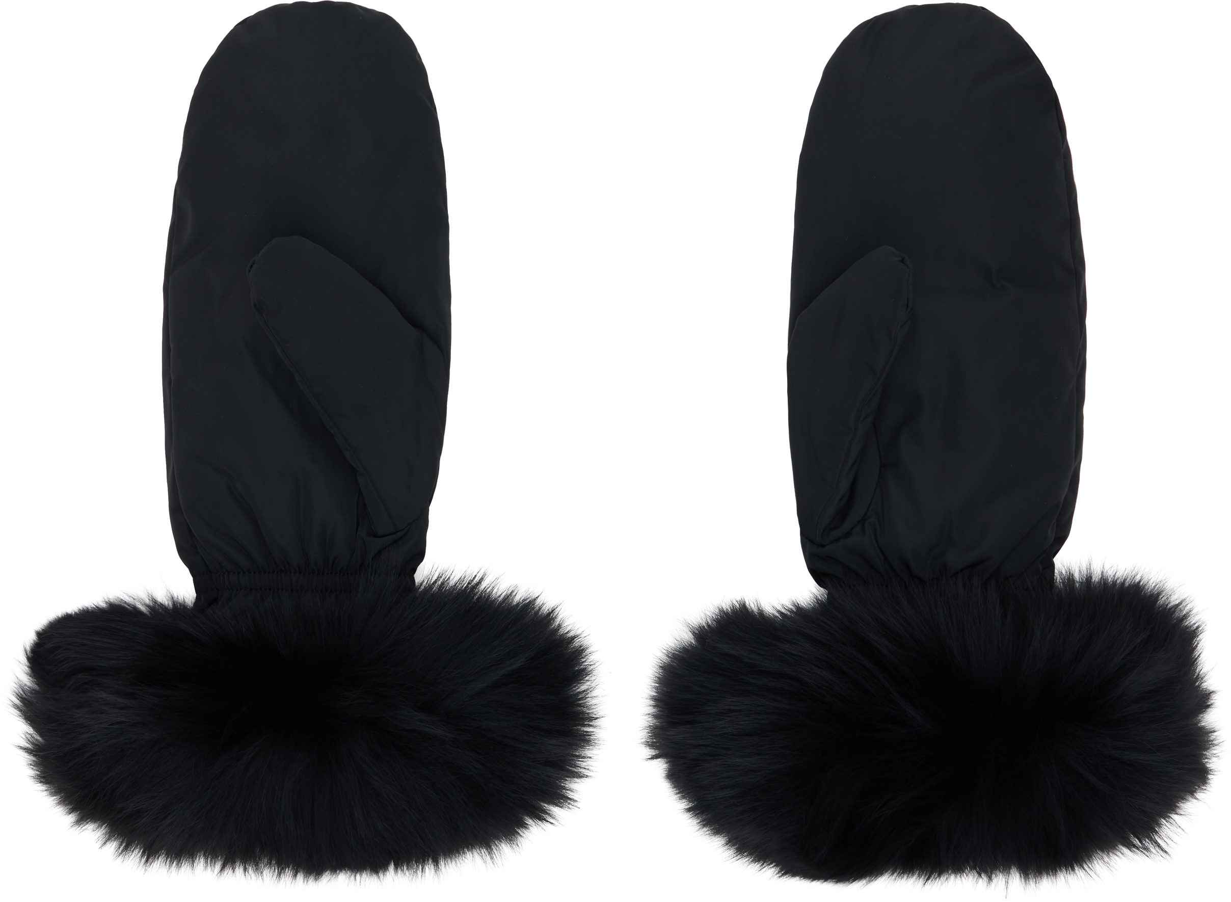 Yves Salomon Black Fox Fur & Down Mittens