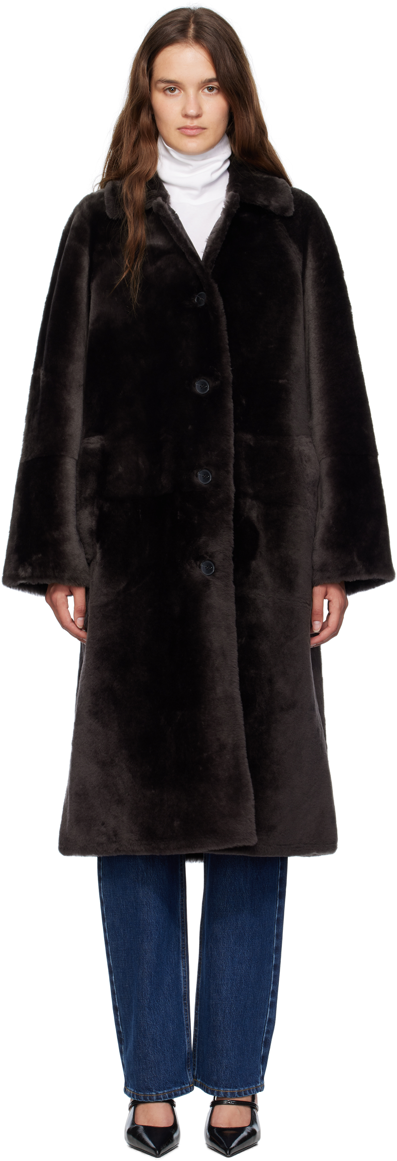 ♦️Yves Salomon♦️イブサロモン　ムートンコート　ブラウン　エトゥープ系 Coat In Gabardine & Mink - brown - Yves Salomon Men – Yves